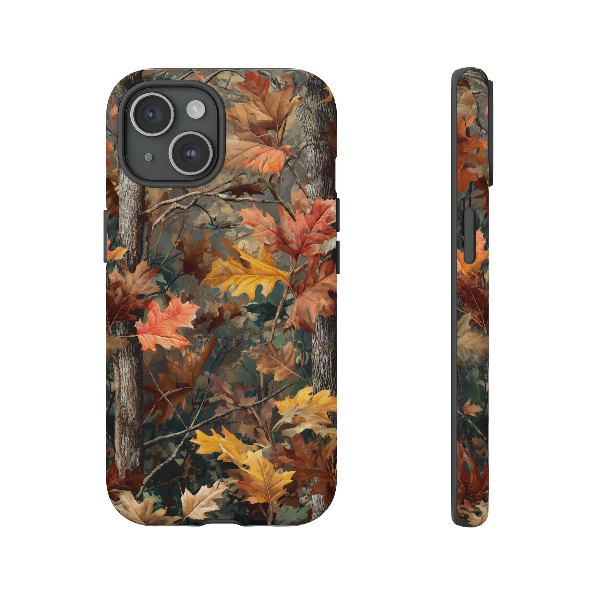 Autumn Forest Camouflage Orange Brown Leaves