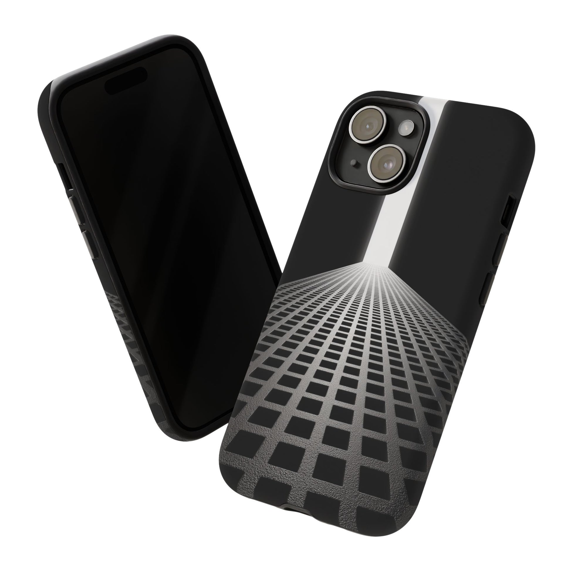 Black Gray Minimalist Grid Surreal Building Pathway