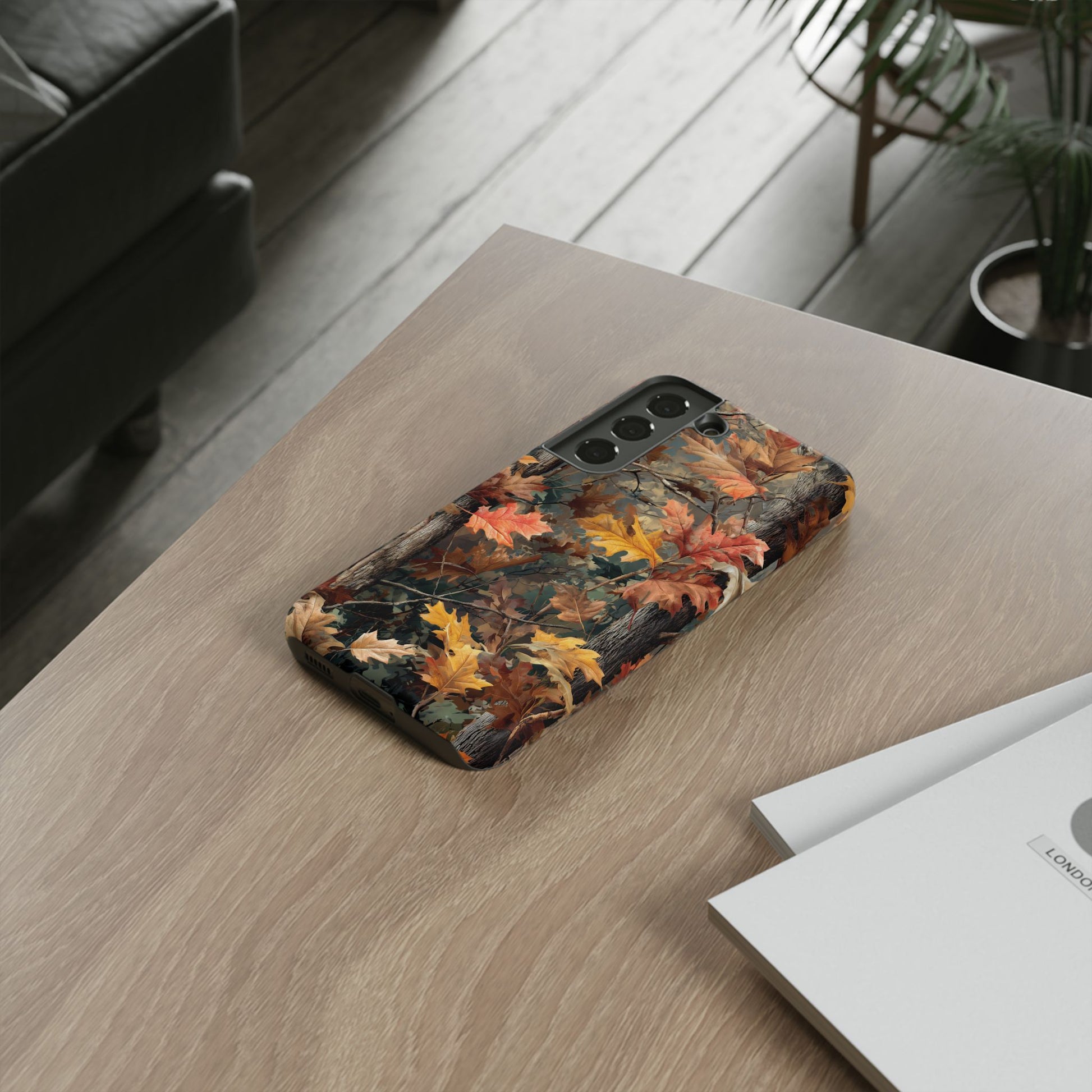 Autumn Forest Camouflage Orange Brown Leaves