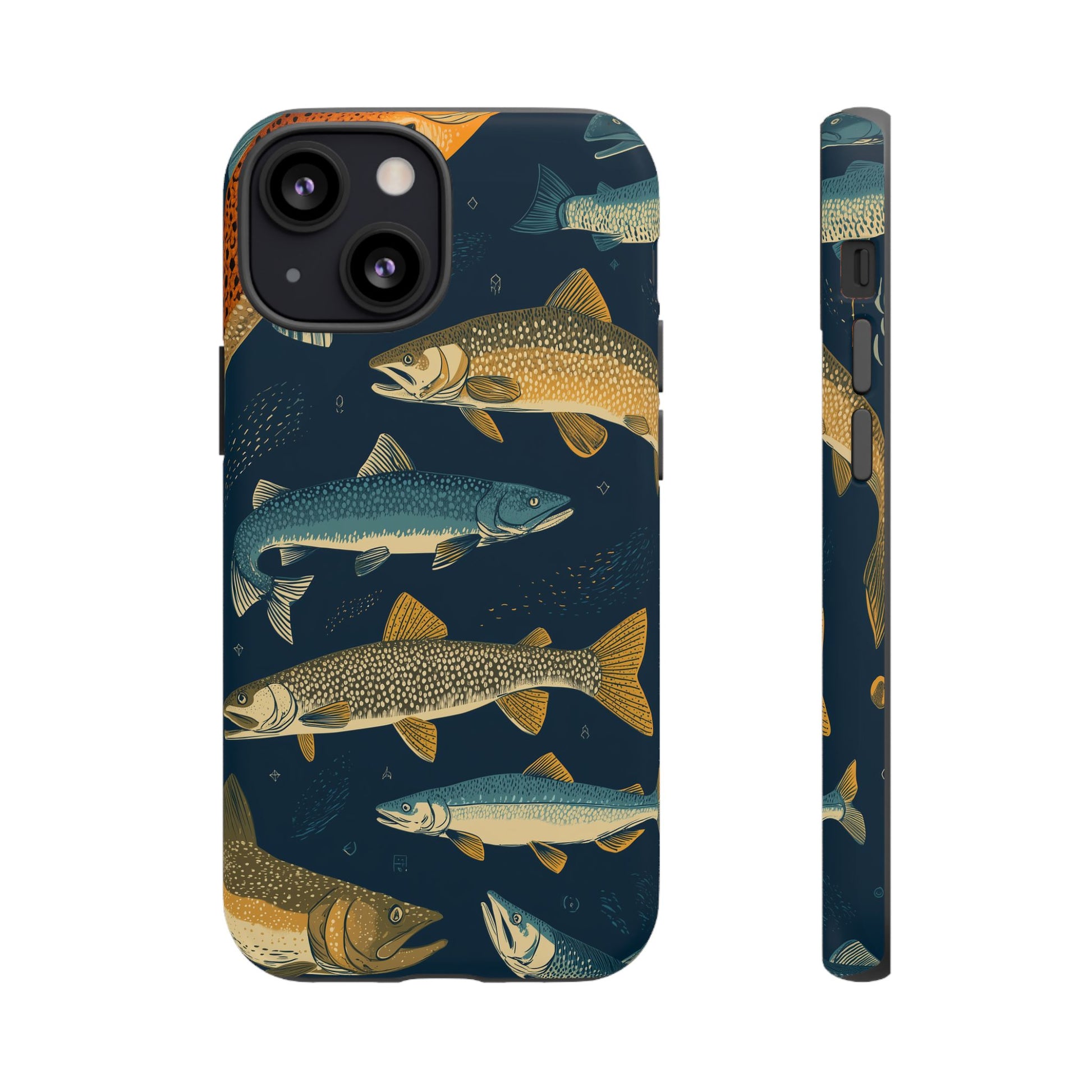 Abstract Fish Salmon Fishing Pattern