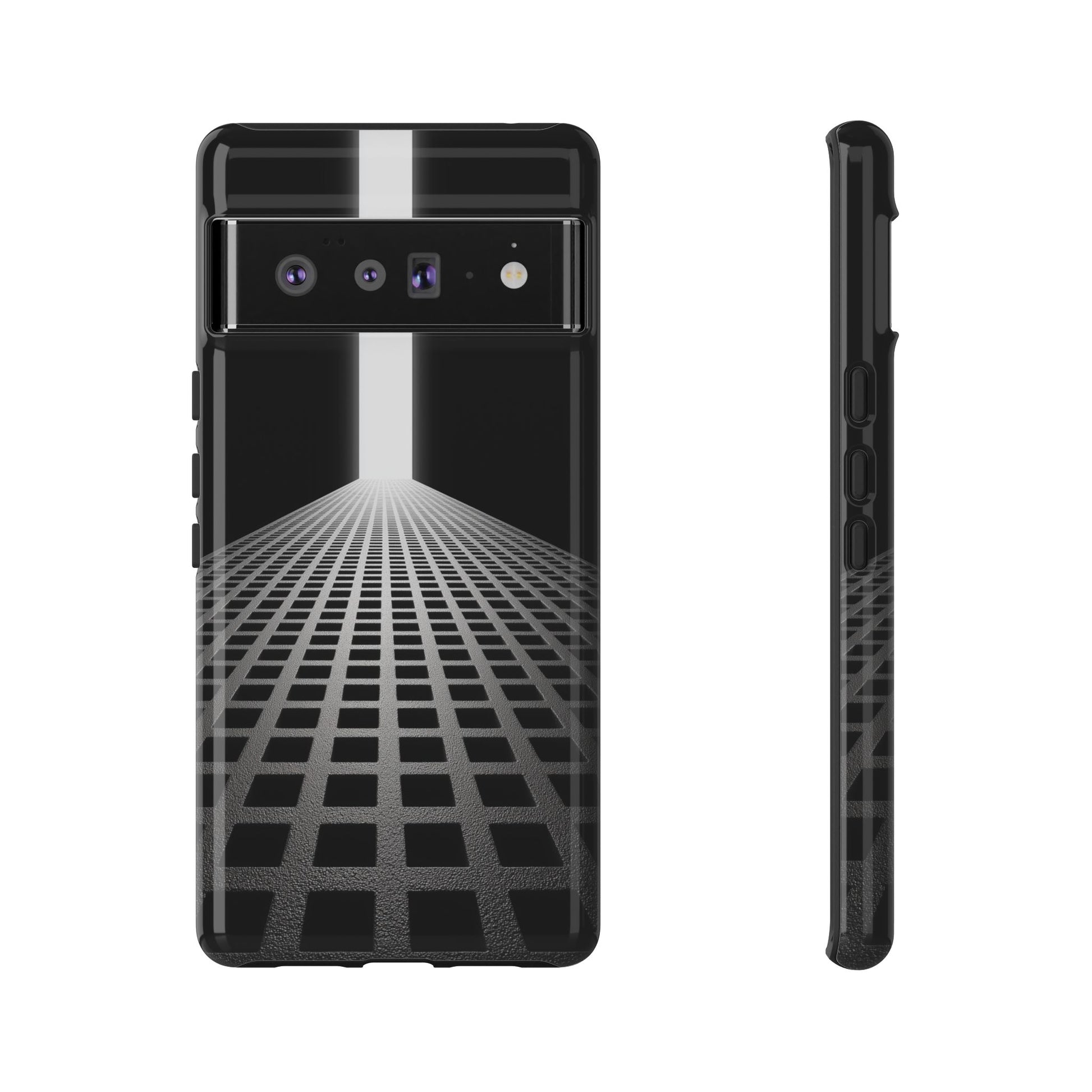 Black Gray Minimalist Grid Surreal Building Pathway