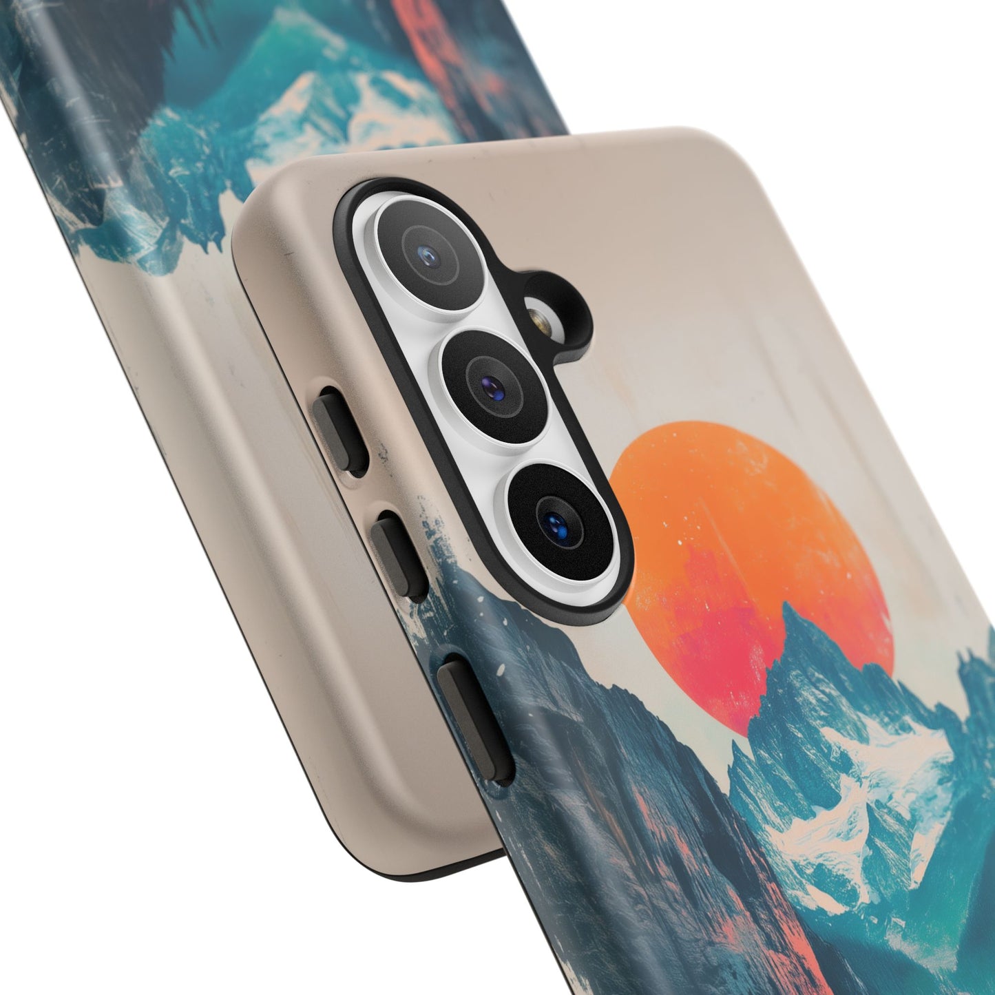 Blue Mountain Orange Sun Risograph