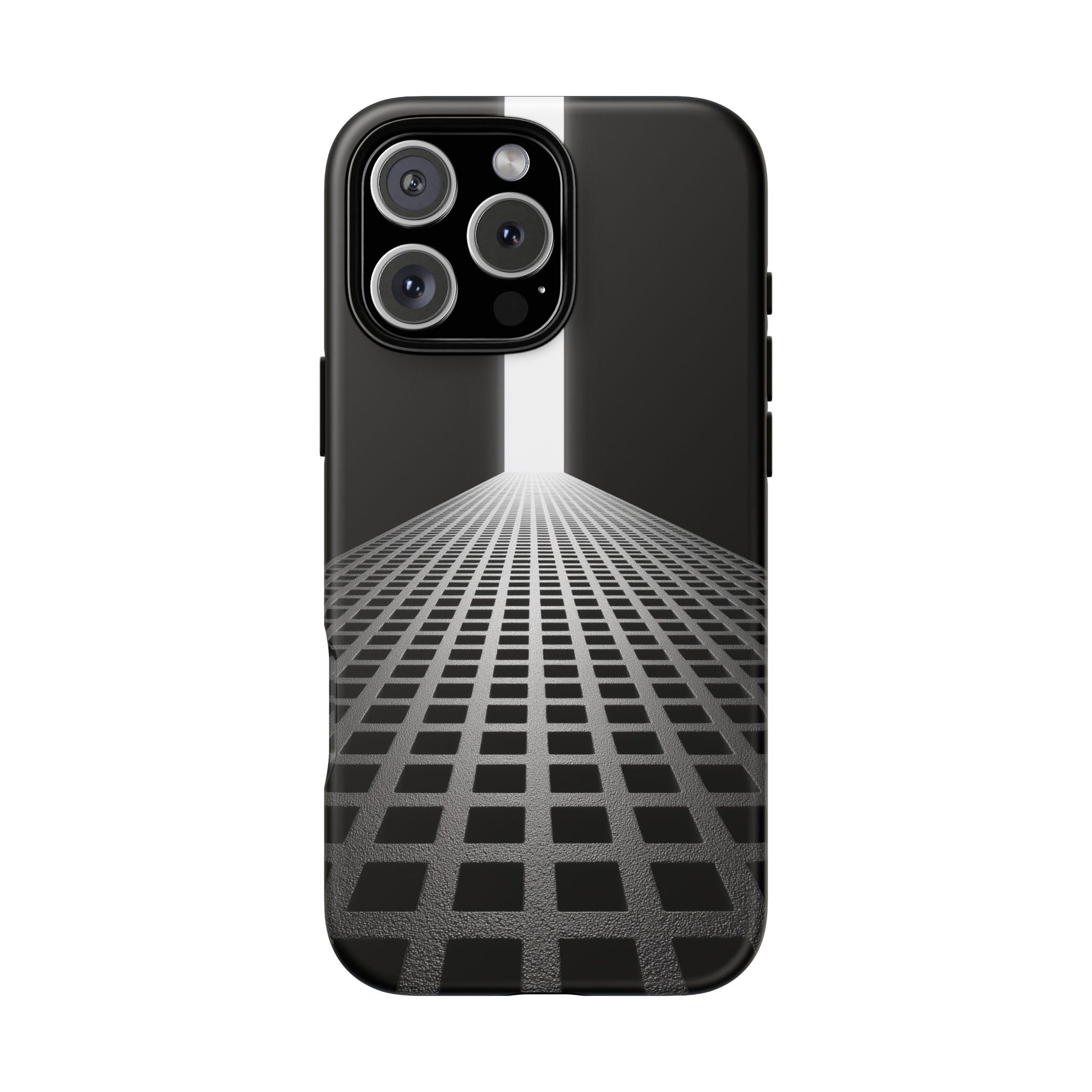 Black Gray Minimalist Grid Surreal Building Pathway
