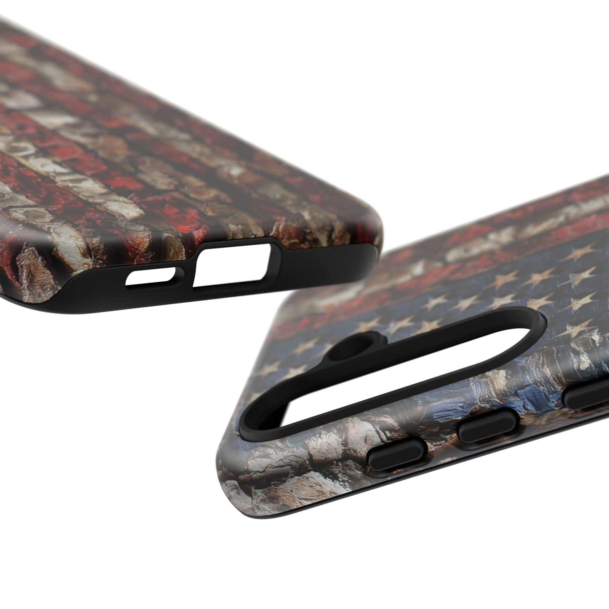 American Flag Bark Wood UV Print