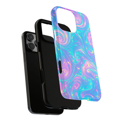 Candy Swirl Teal Pink Iridescent
