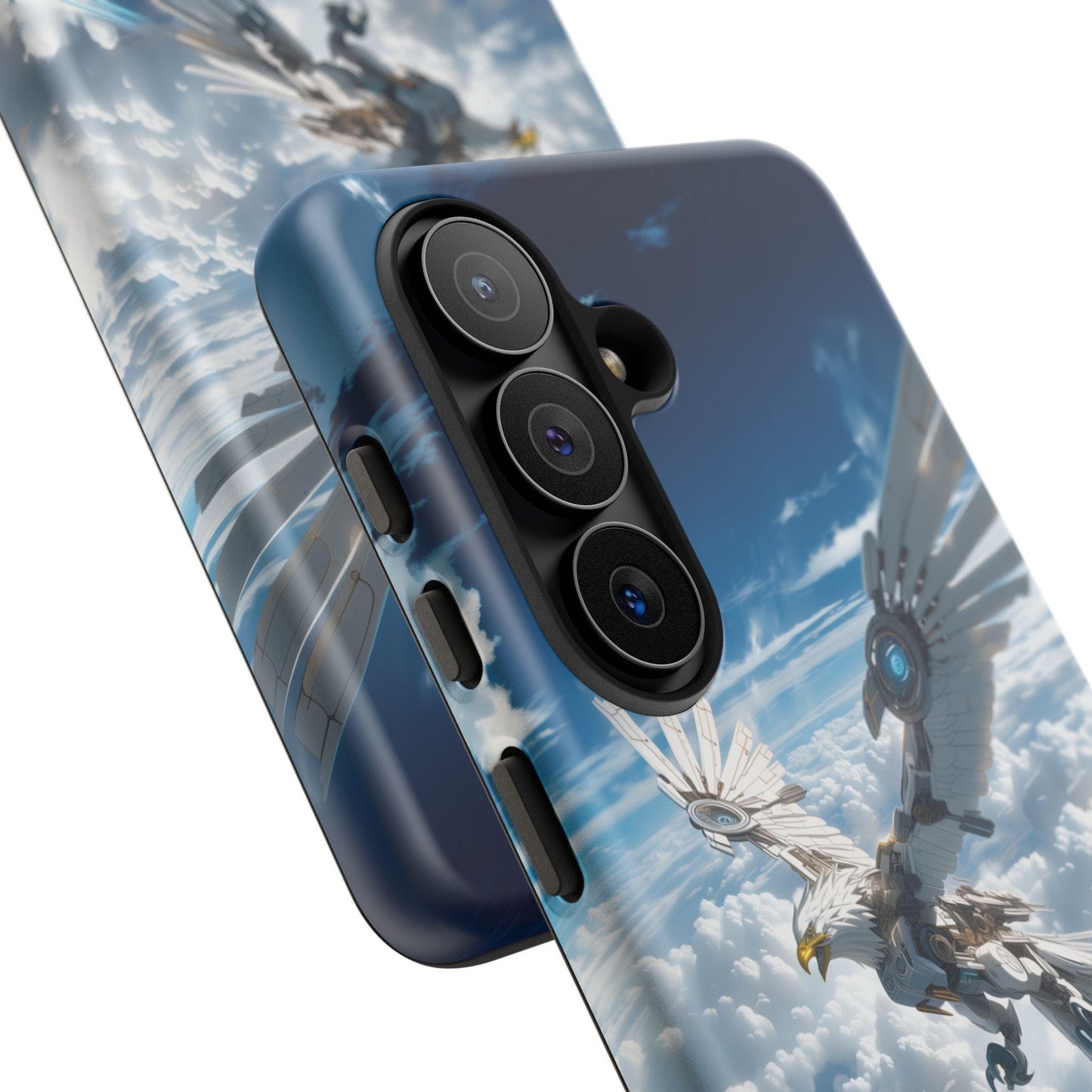Mechanical Eagle Soaring Blue Sky