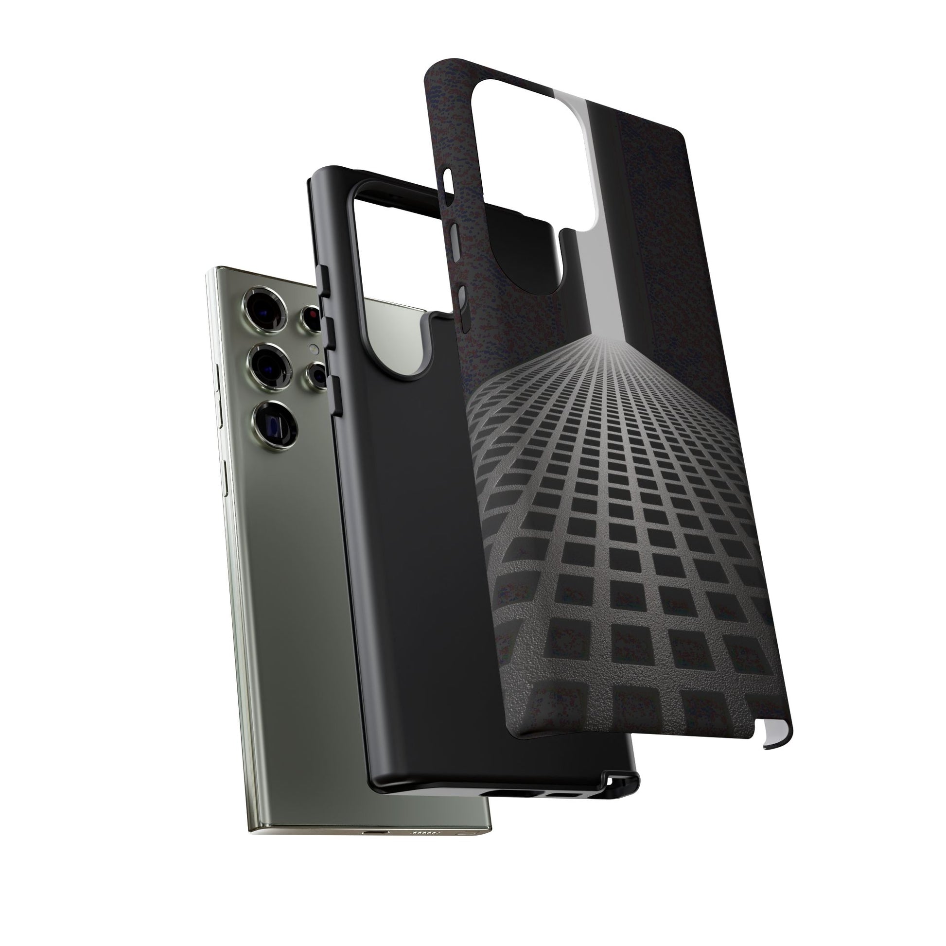 Black Gray Minimalist Grid Surreal Building Pathway