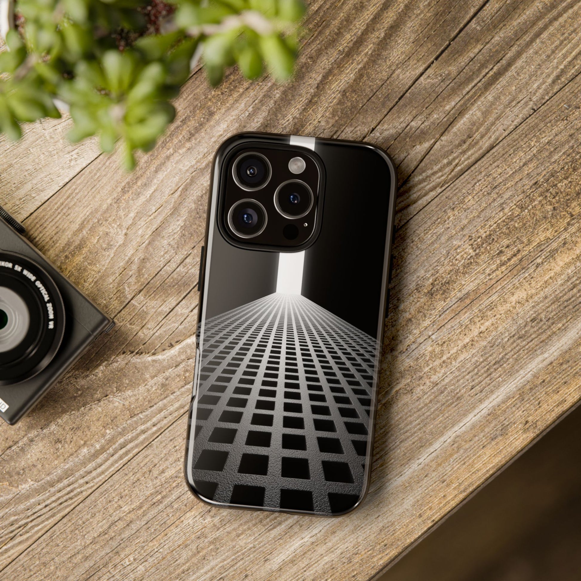 Black Gray Minimalist Grid Surreal Building Pathway