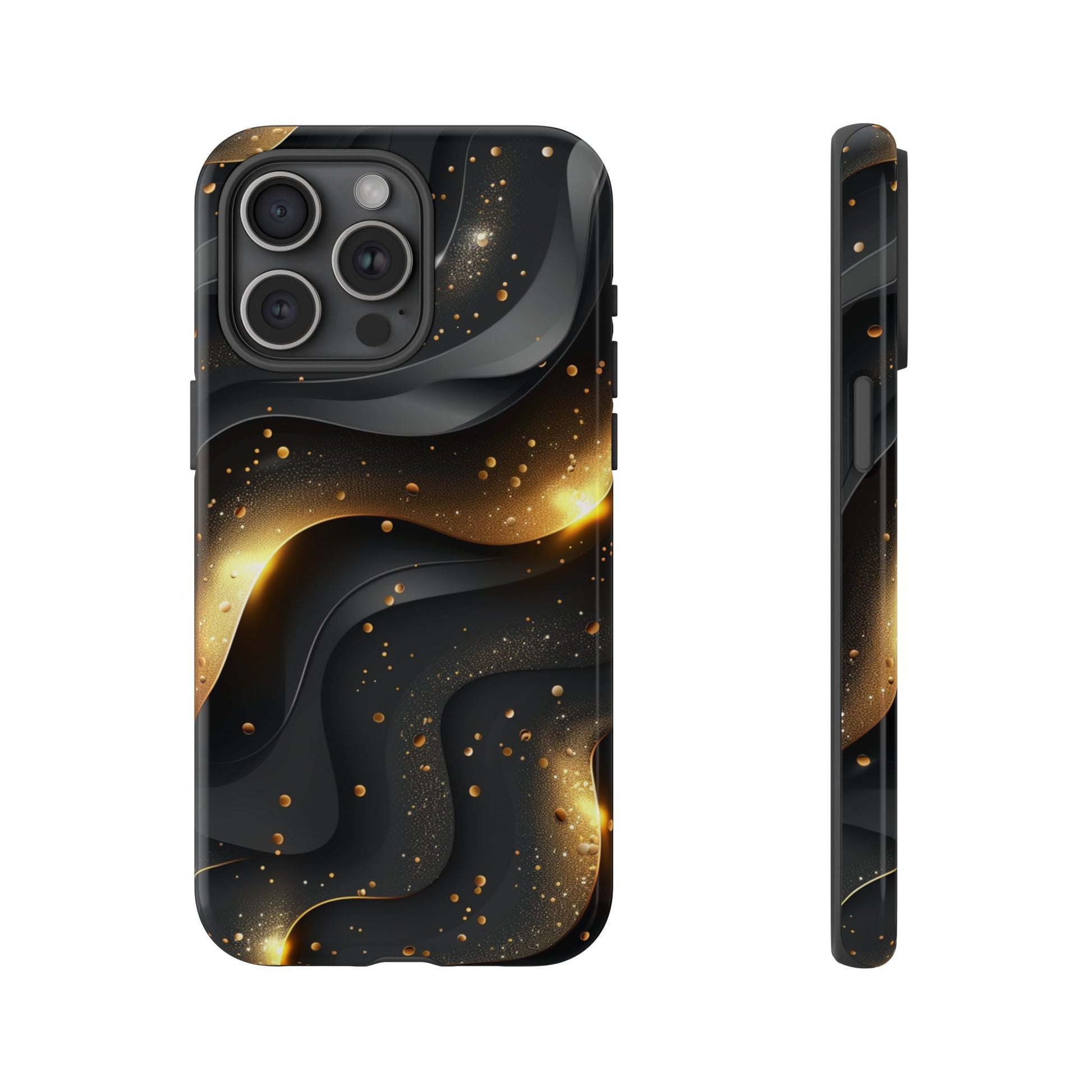 Black Gold Minimalist Waves Cover Phone Case