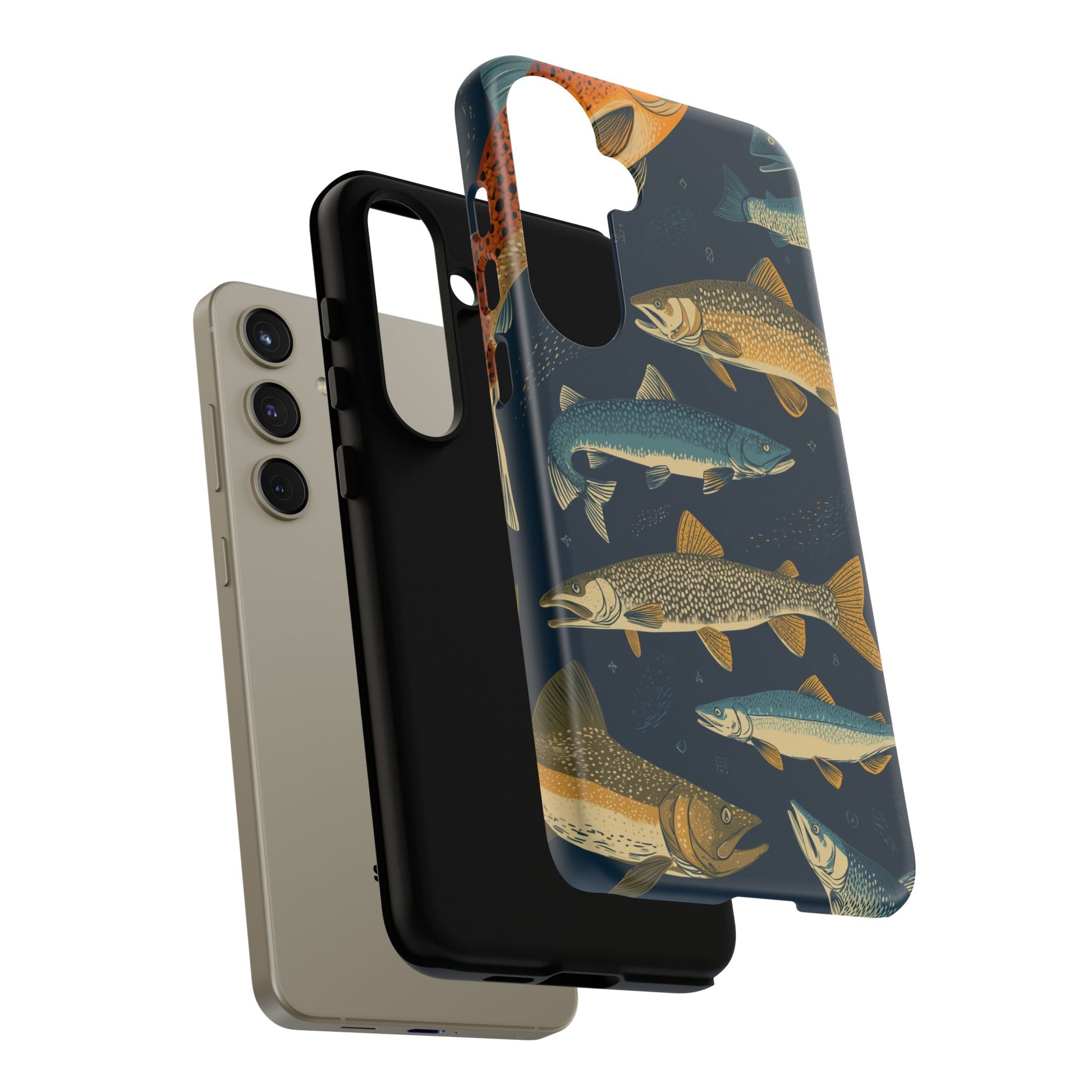 Abstract Fish Salmon Fishing Pattern