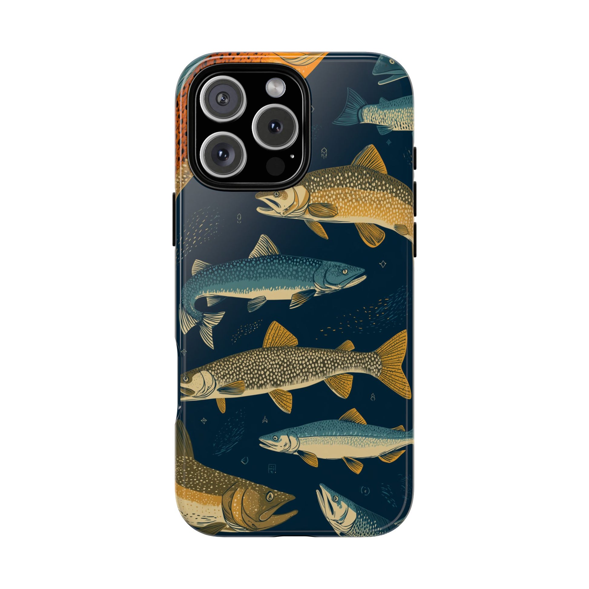 Abstract Fish Salmon Fishing Pattern