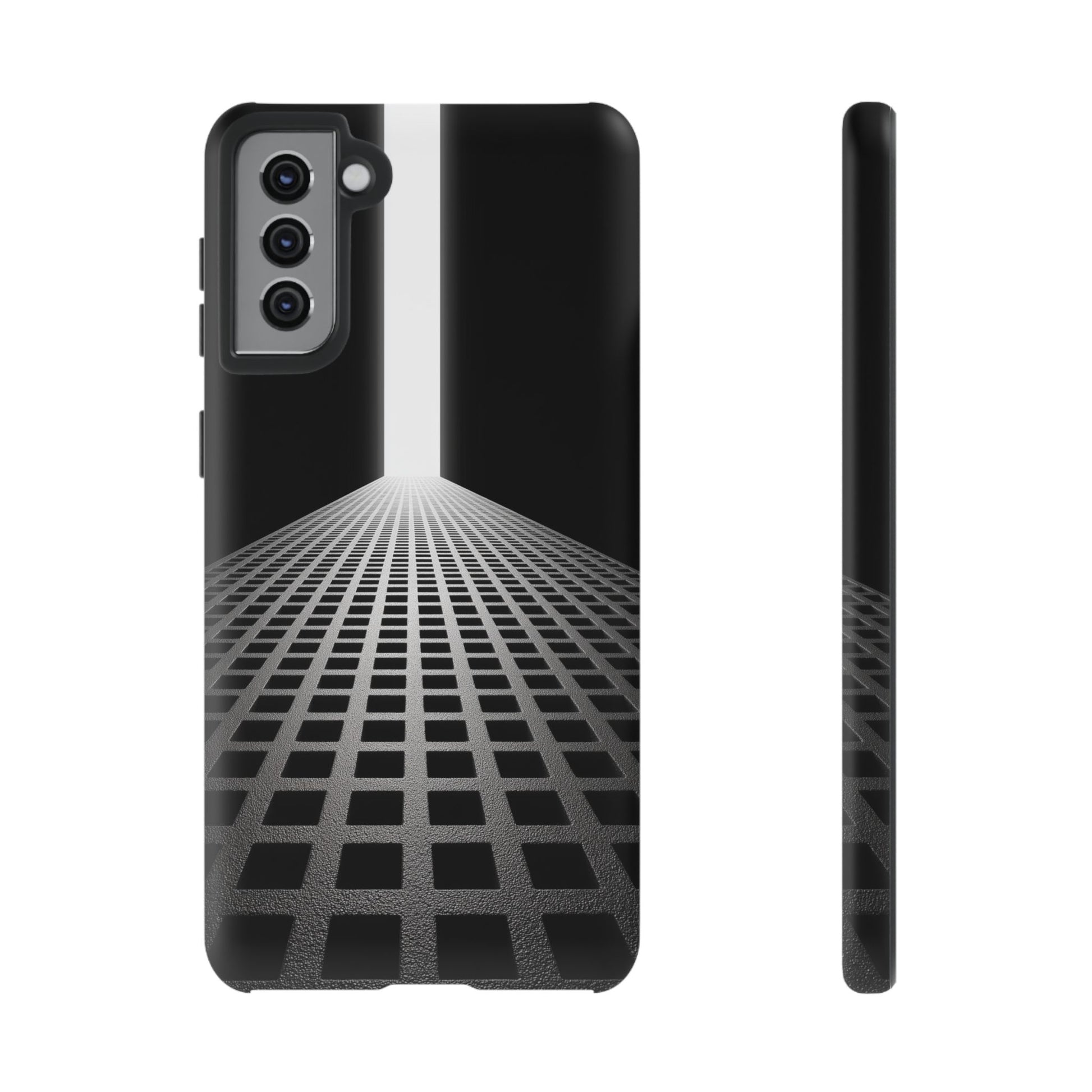 Black Gray Minimalist Grid Surreal Building Pathway