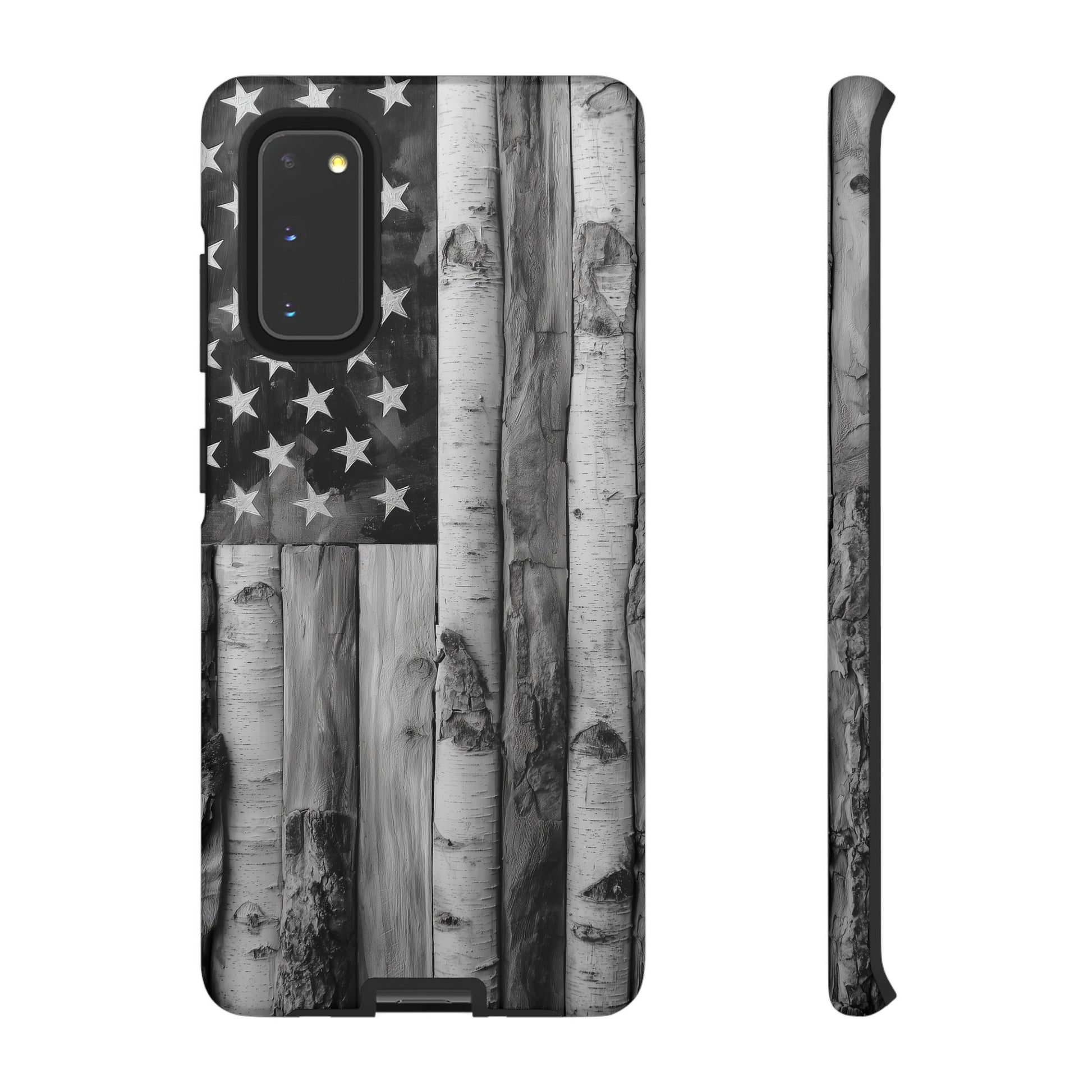 American Flag Flat Gray Wood Tone