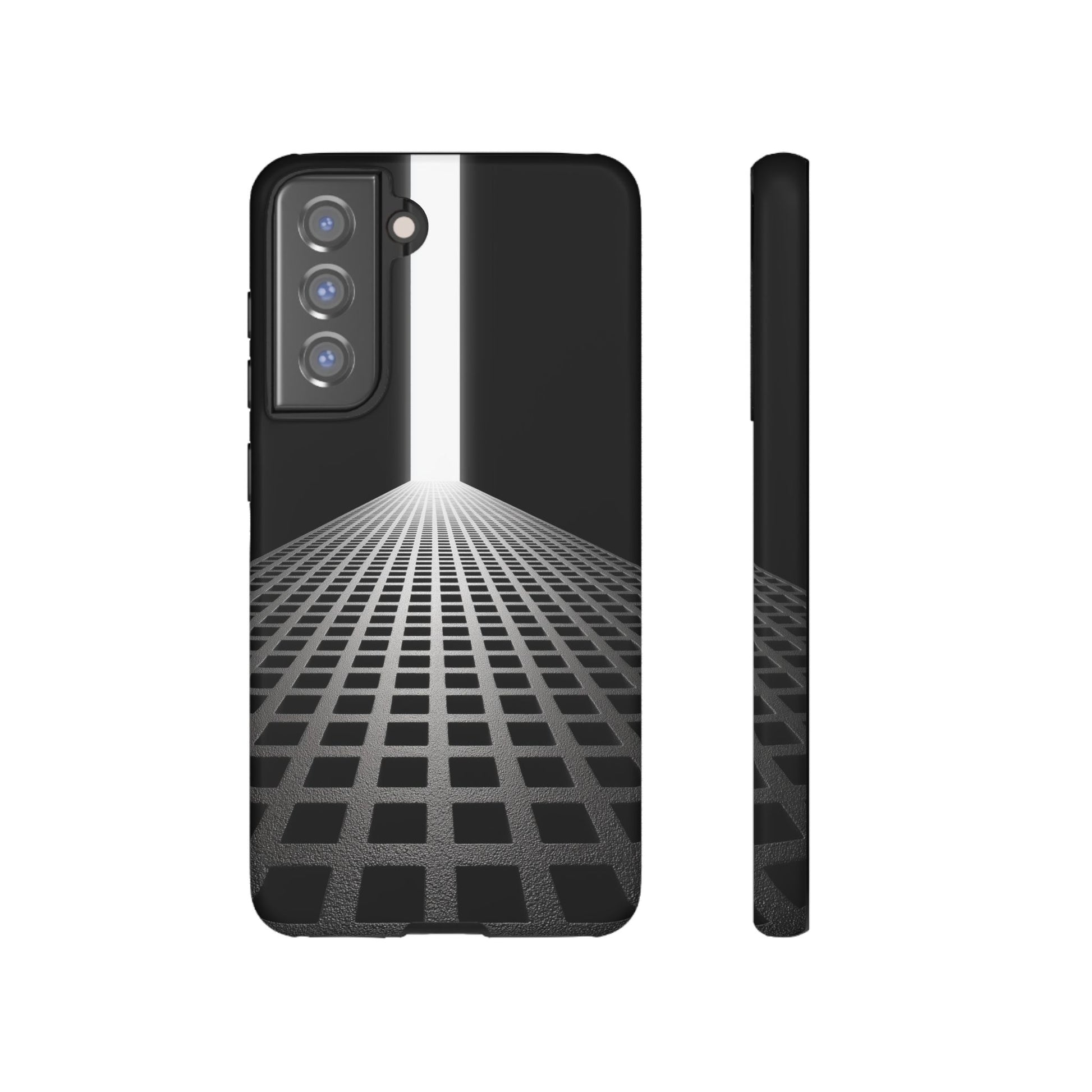 Black Gray Minimalist Grid Surreal Building Pathway