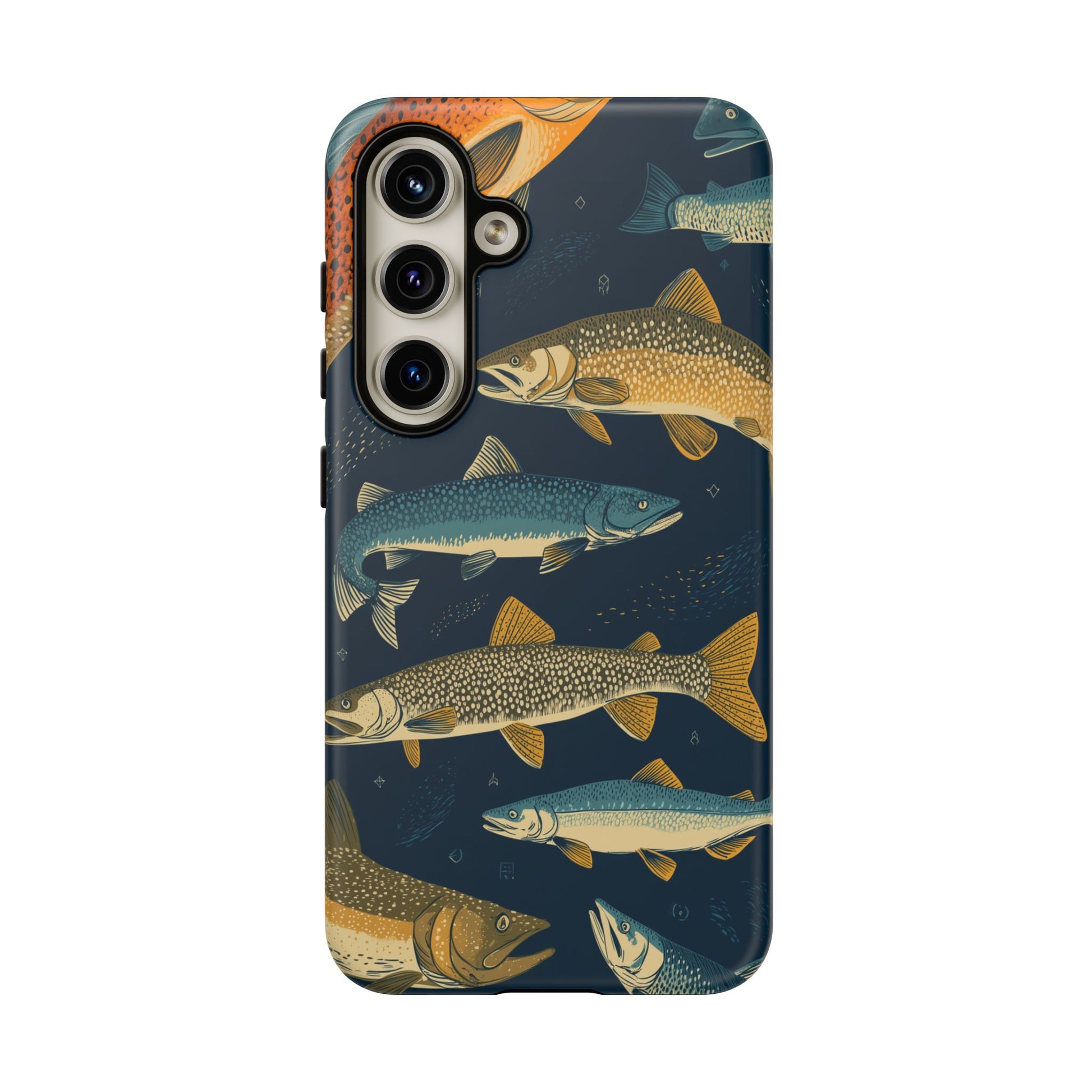Abstract Fish Salmon Fishing Pattern