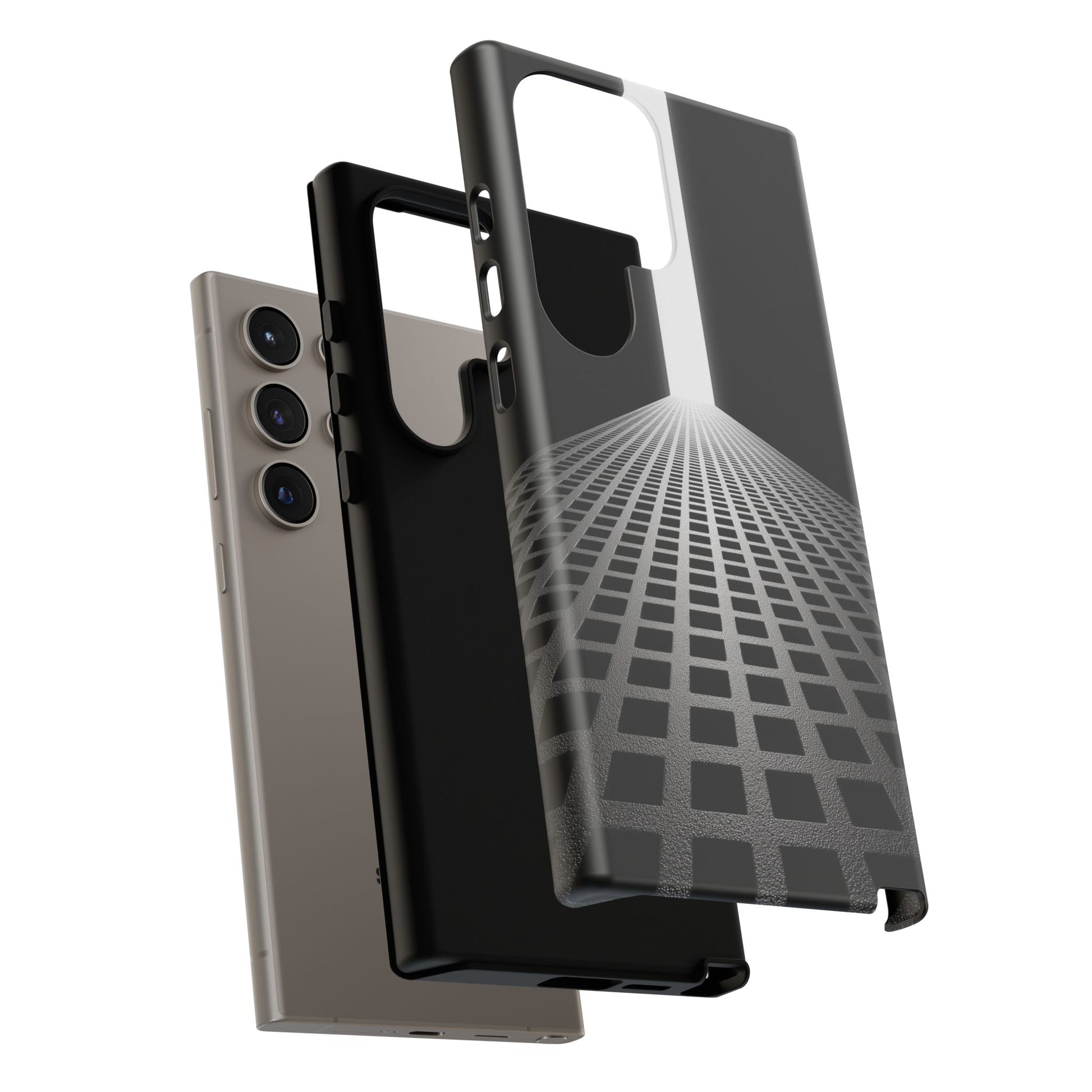 Black Gray Minimalist Grid Surreal Building Pathway