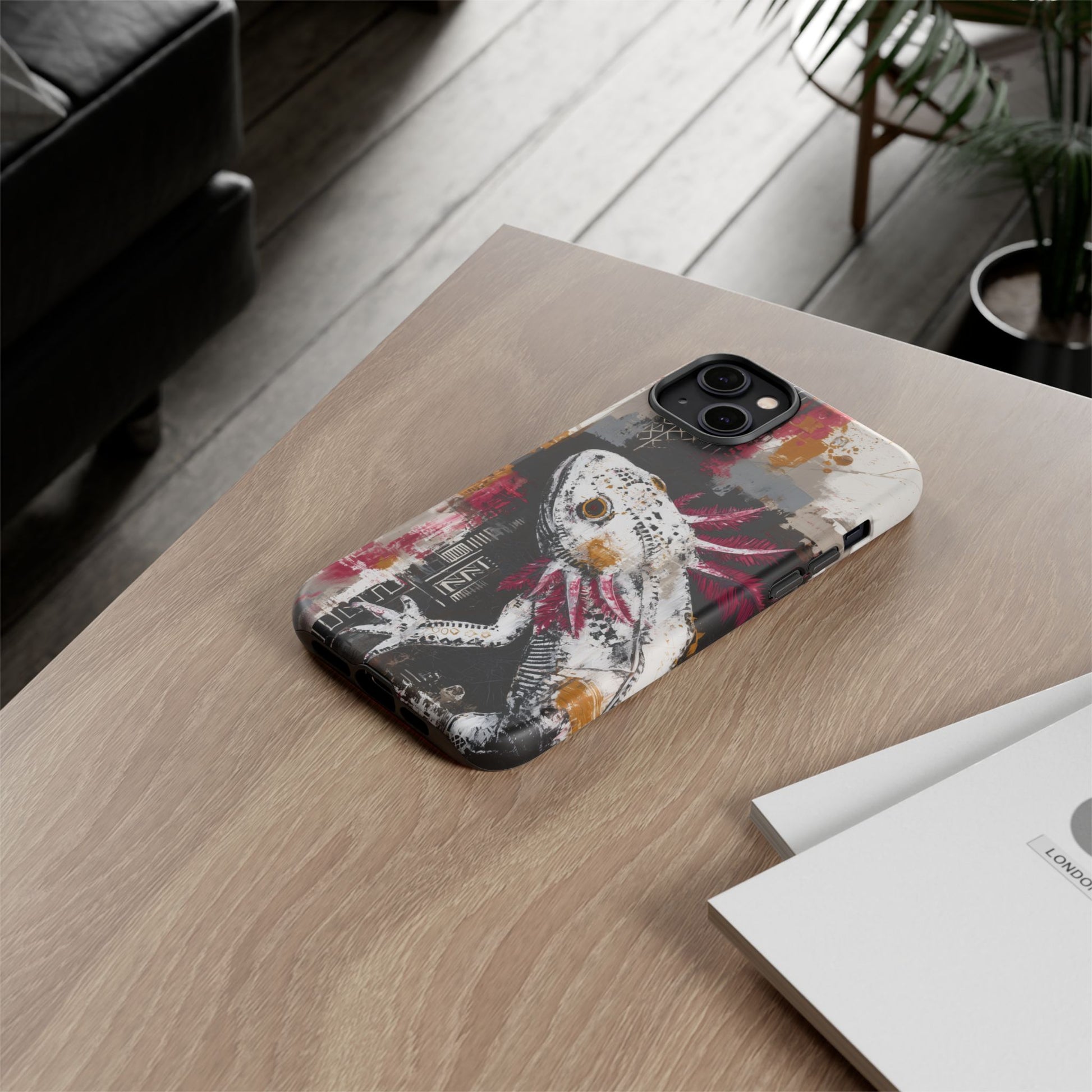 Abstract Axolotl White Pink Artwork
