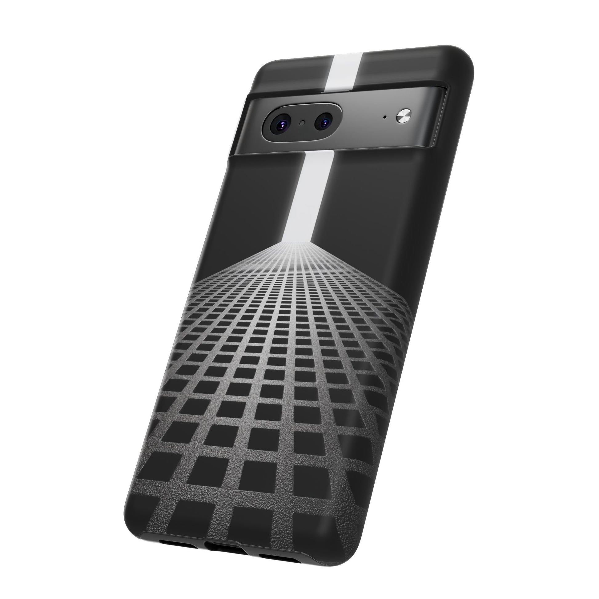 Black Gray Minimalist Grid Surreal Building Pathway
