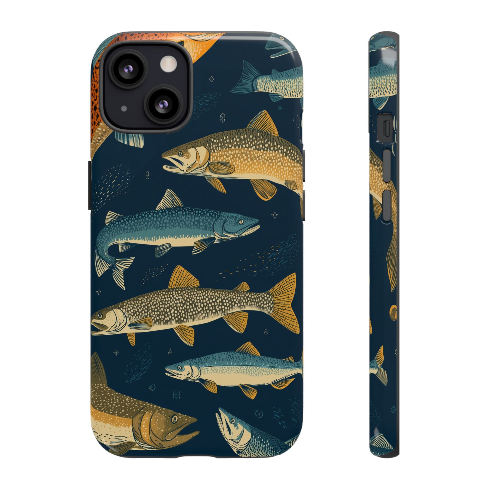 Abstract Fish Salmon Fishing Pattern