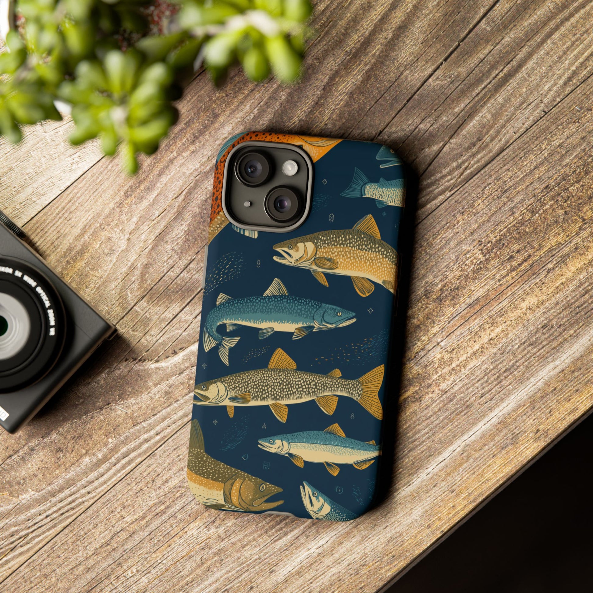 Abstract Fish Salmon Fishing Pattern