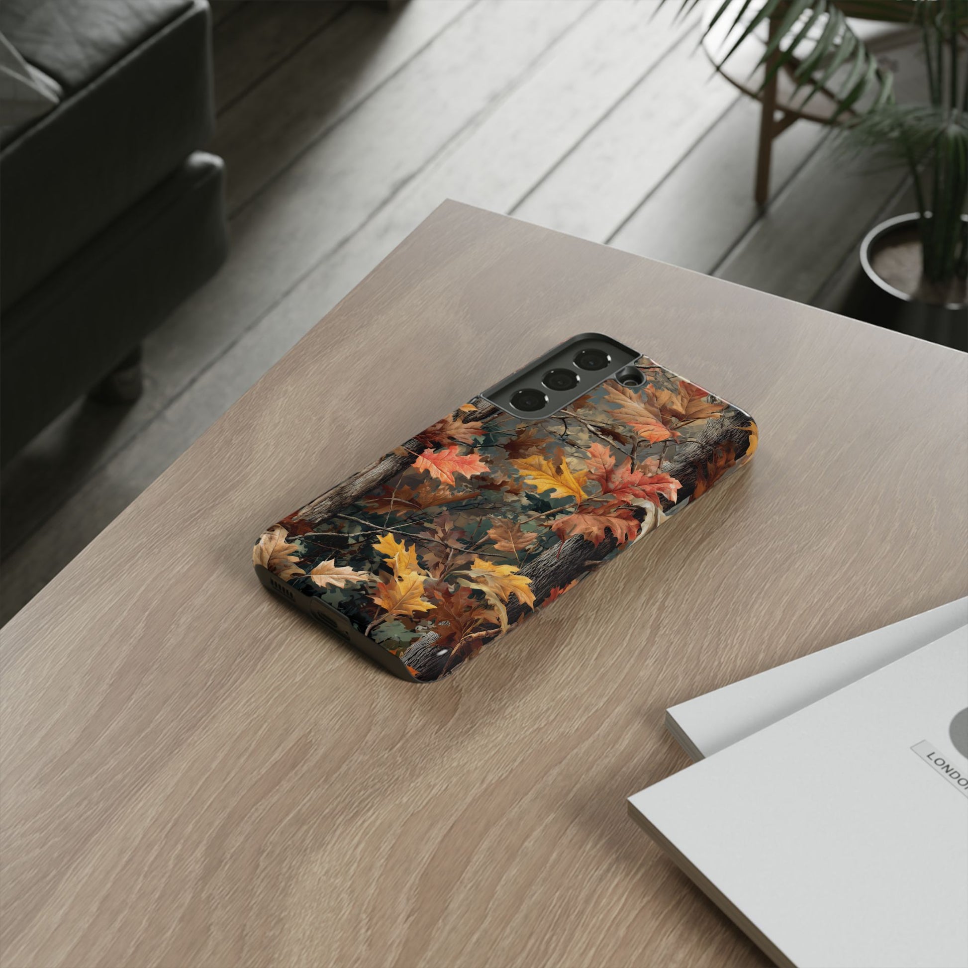 Autumn Forest Camouflage Orange Brown Leaves