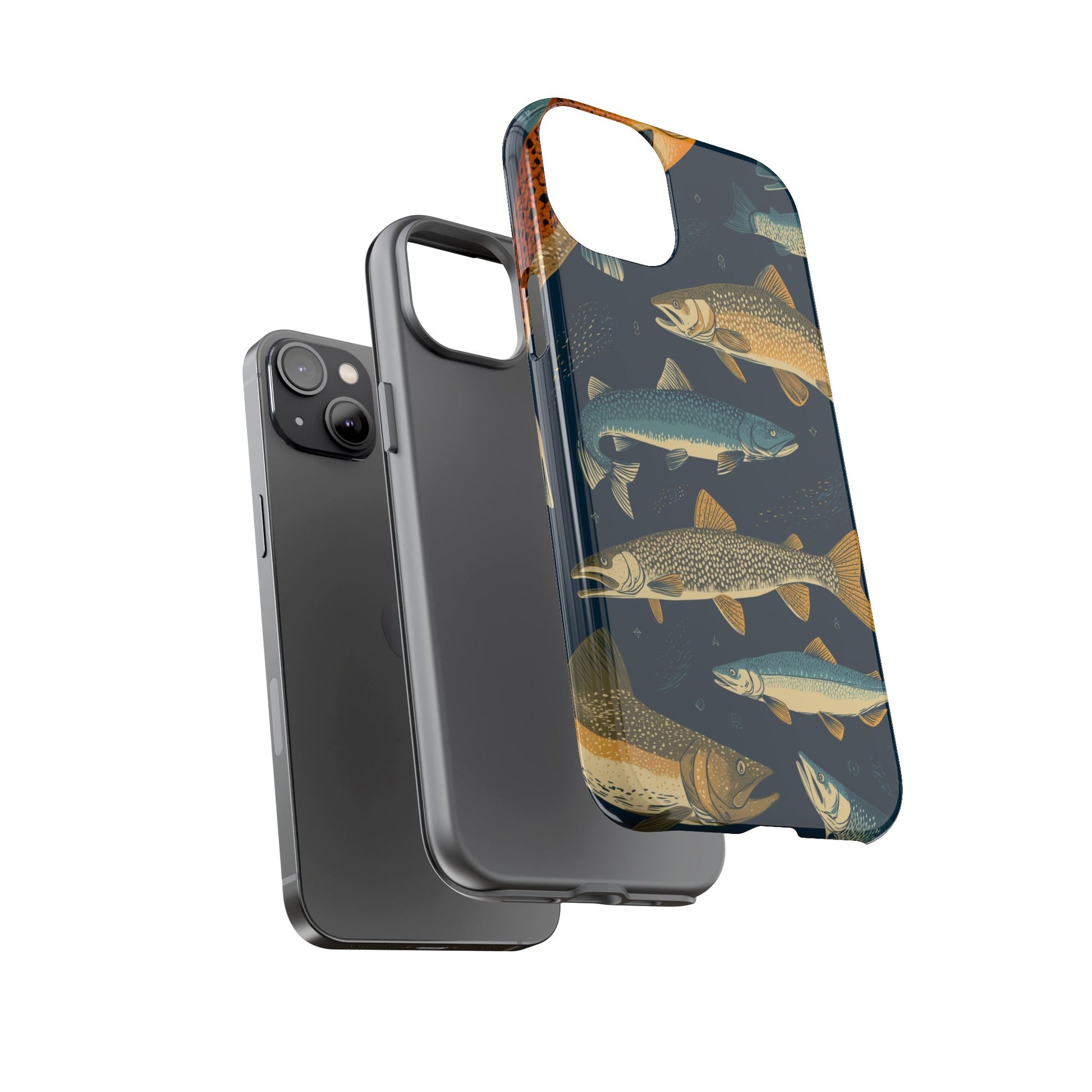 Abstract Fish Salmon Fishing Pattern