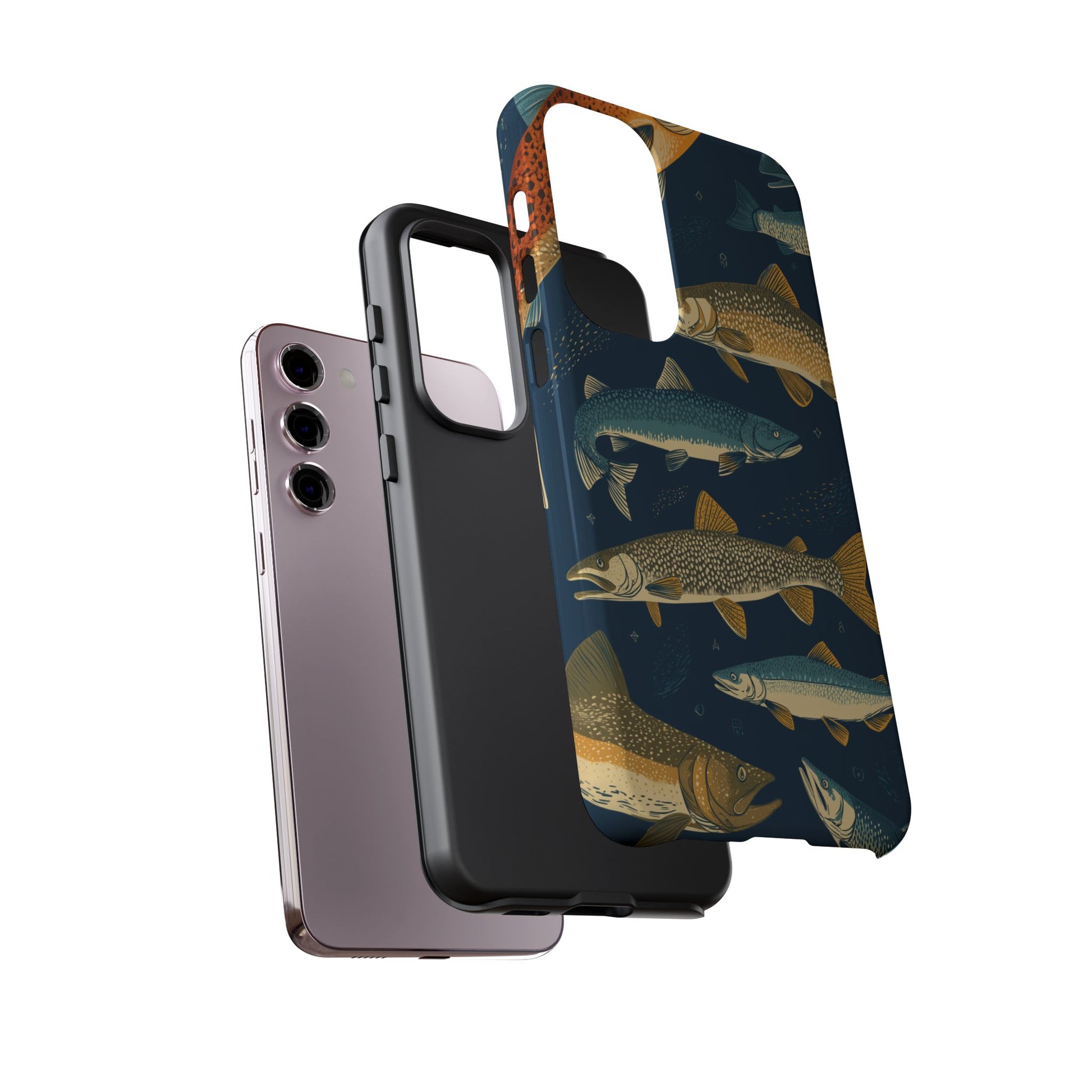 Abstract Fish Salmon Fishing Pattern