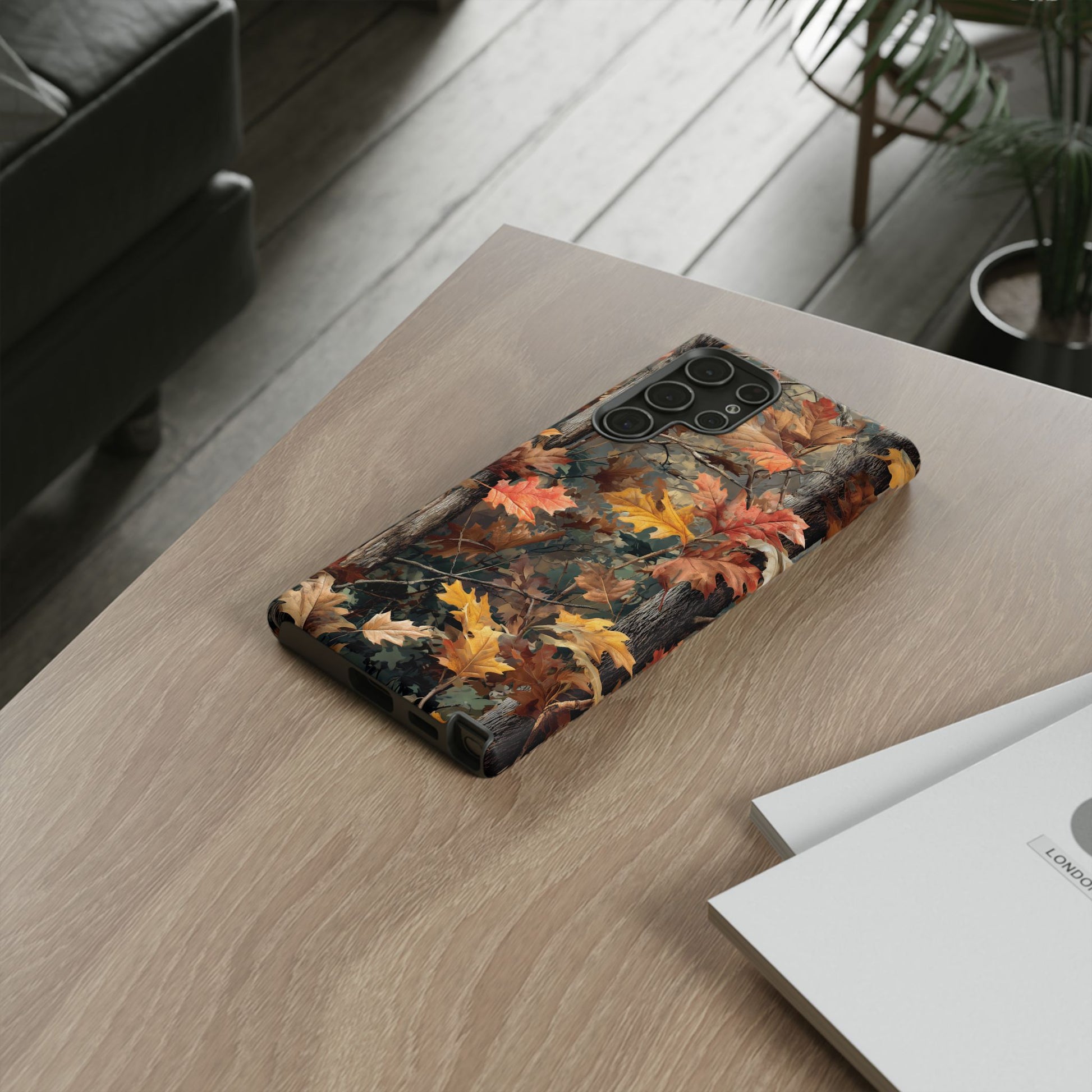Autumn Forest Camouflage Orange Brown Leaves