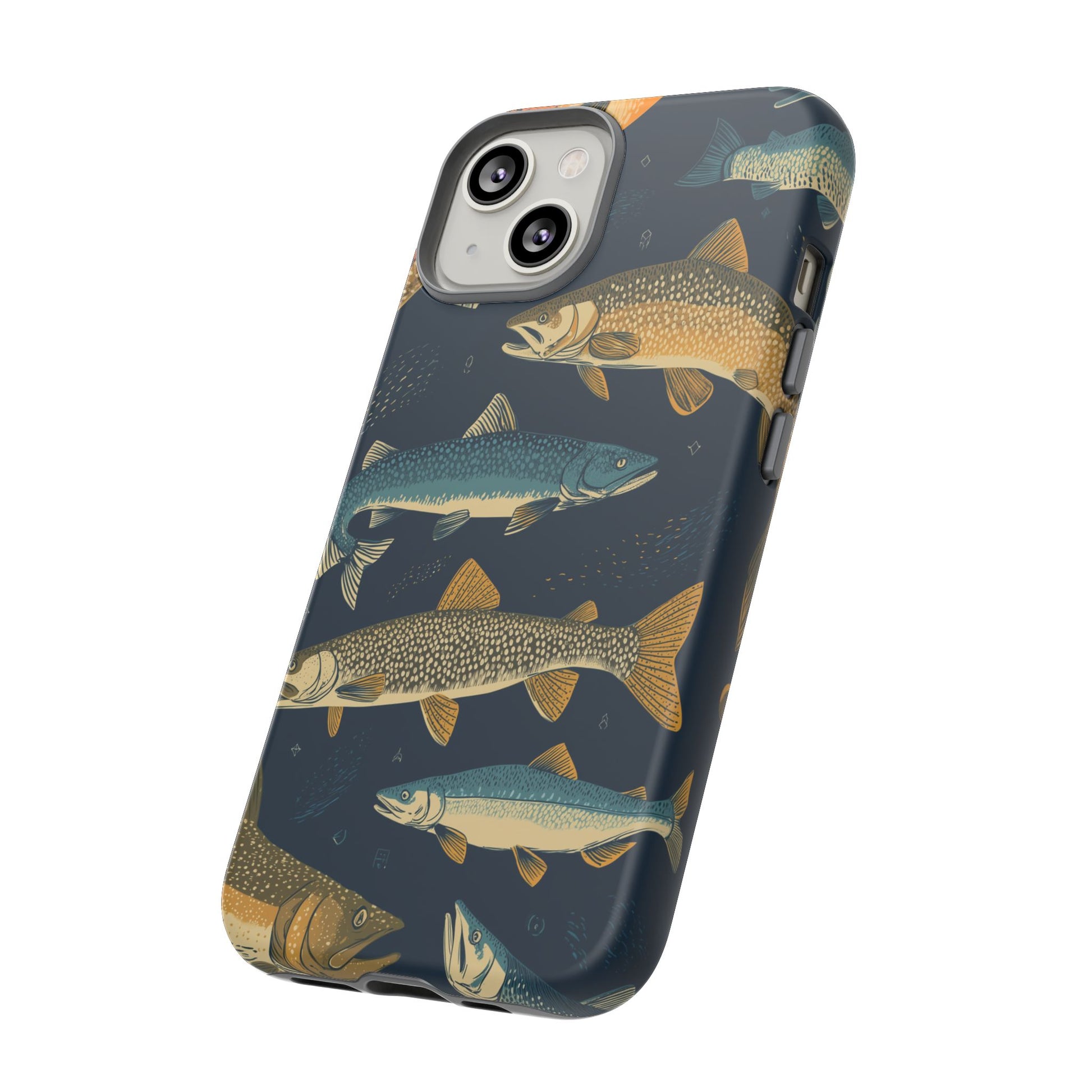 Abstract Fish Salmon Fishing Pattern