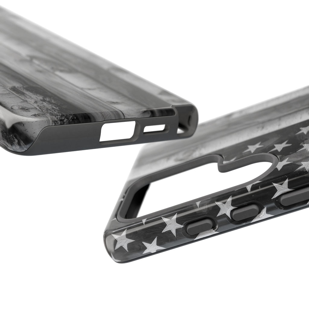 American Flag Flat Gray Wood Tone