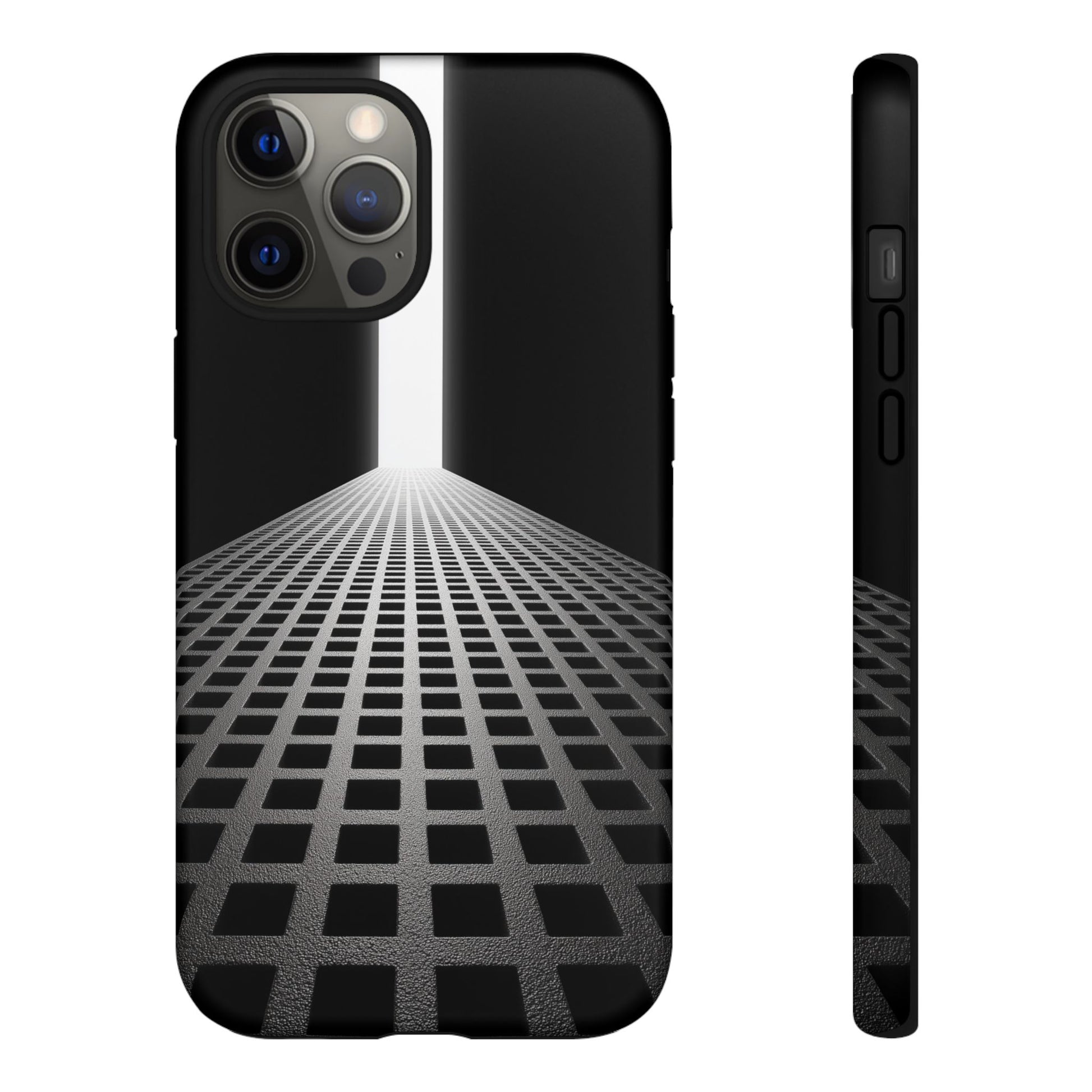 Black Gray Minimalist Grid Surreal Building Pathway
