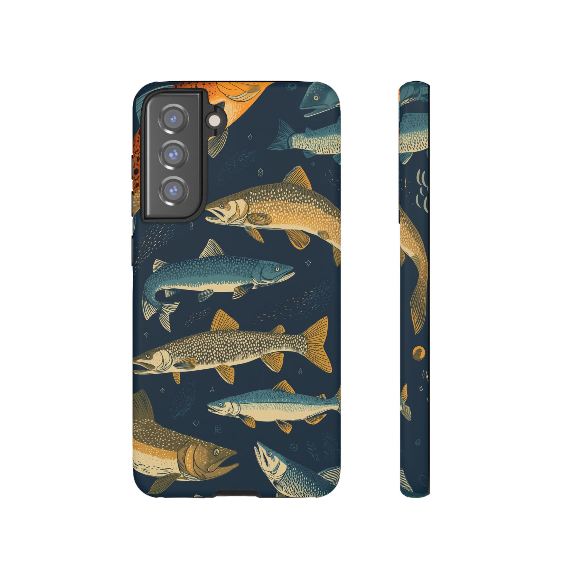 Abstract Fish Salmon Fishing Pattern