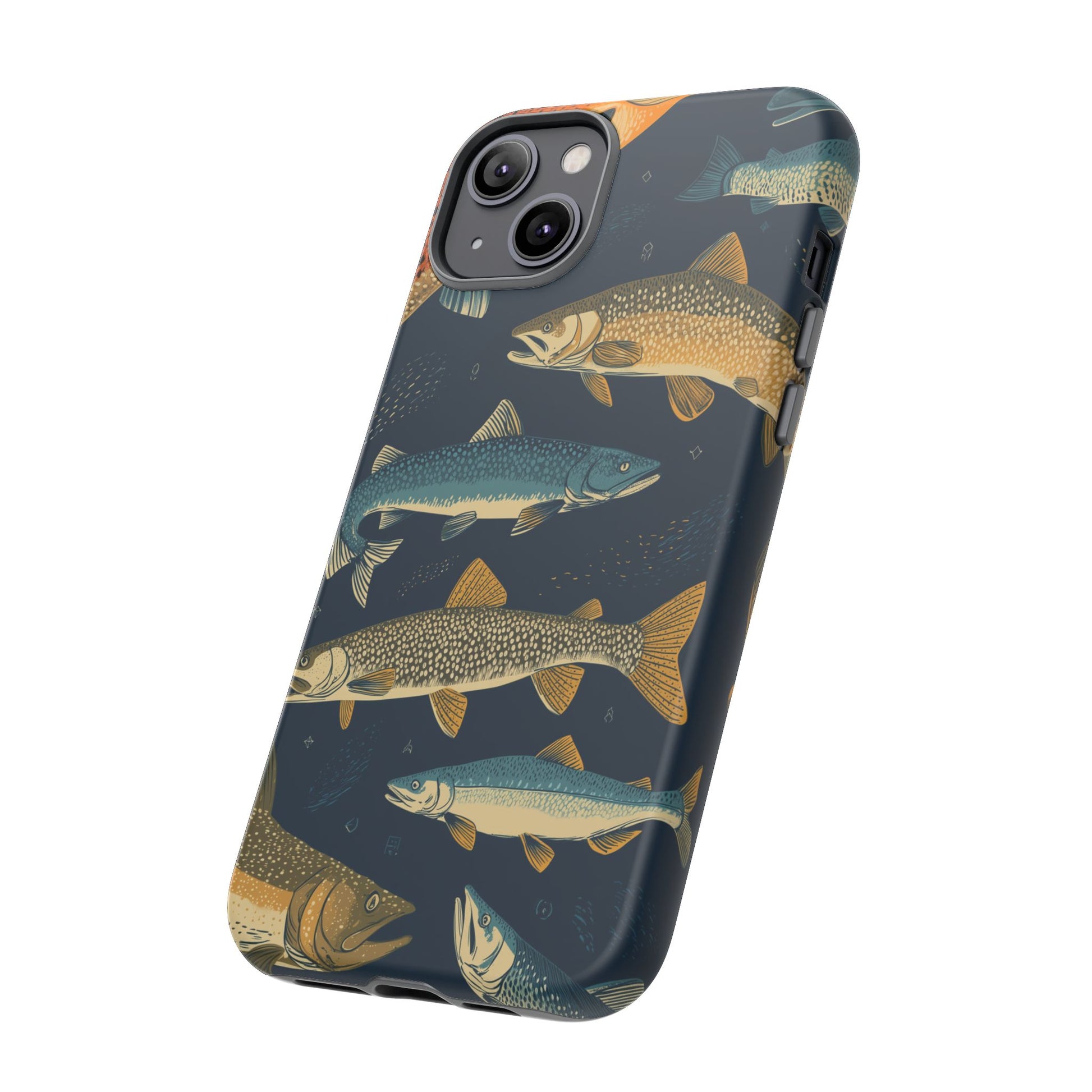 Abstract Fish Salmon Fishing Pattern