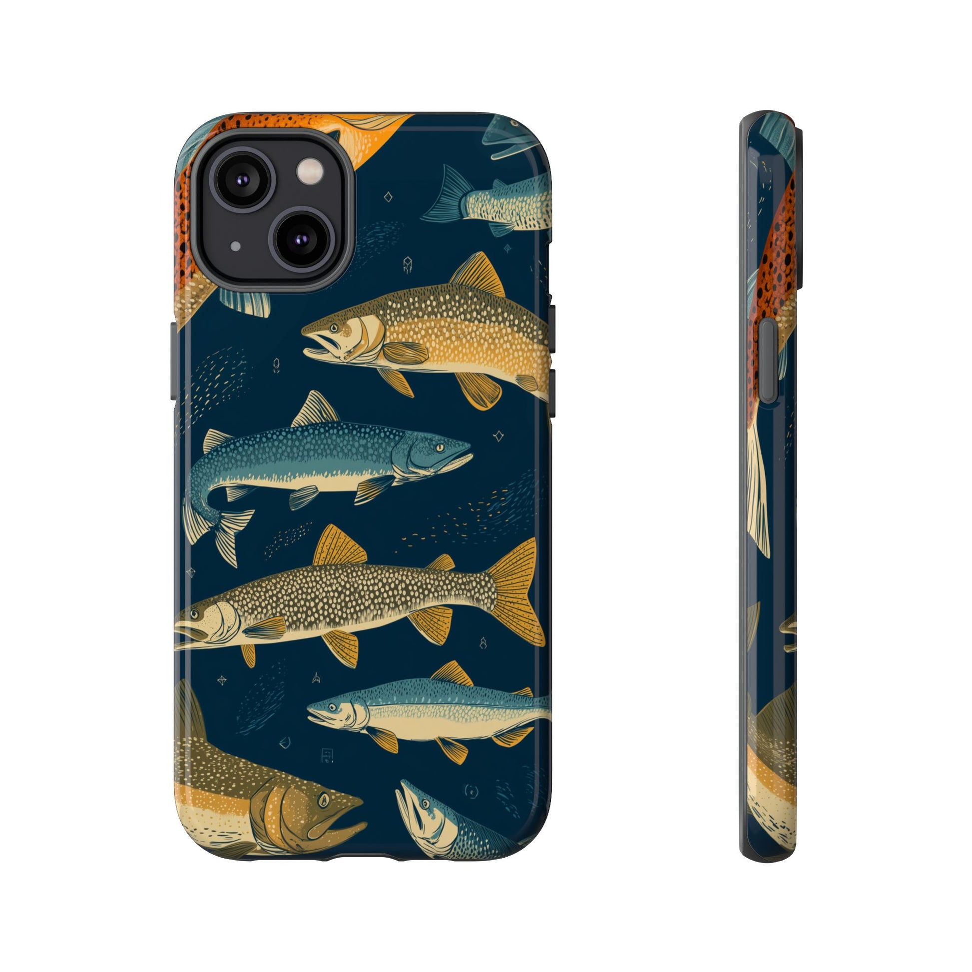 Abstract Fish Salmon Fishing Pattern