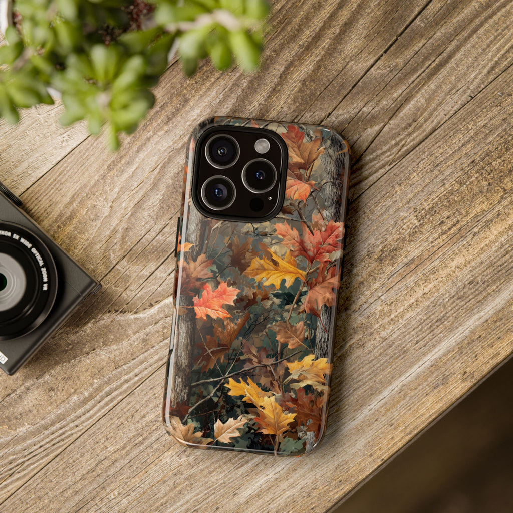 Autumn Forest Camouflage Orange Brown Leaves