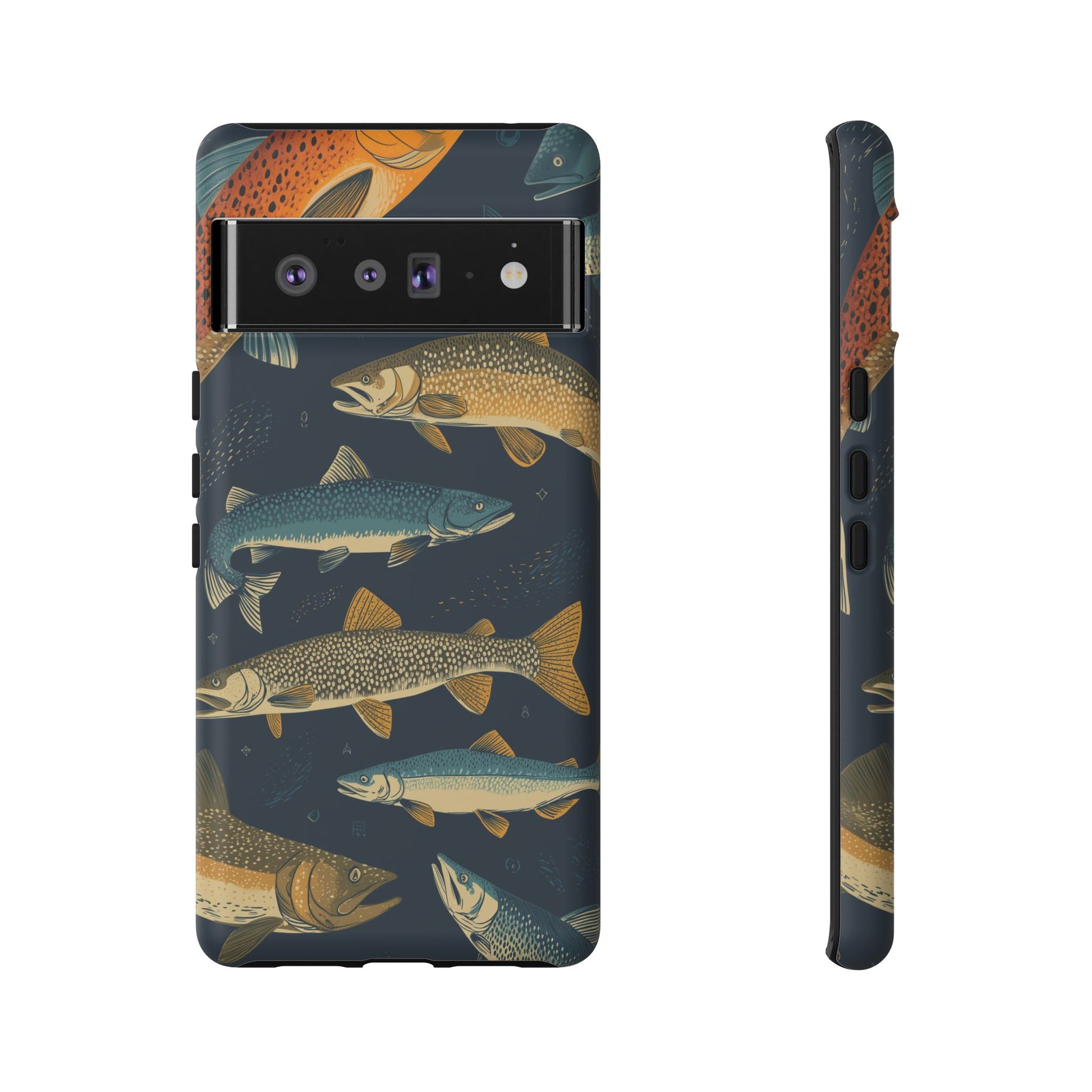 Abstract Fish Salmon Fishing Pattern