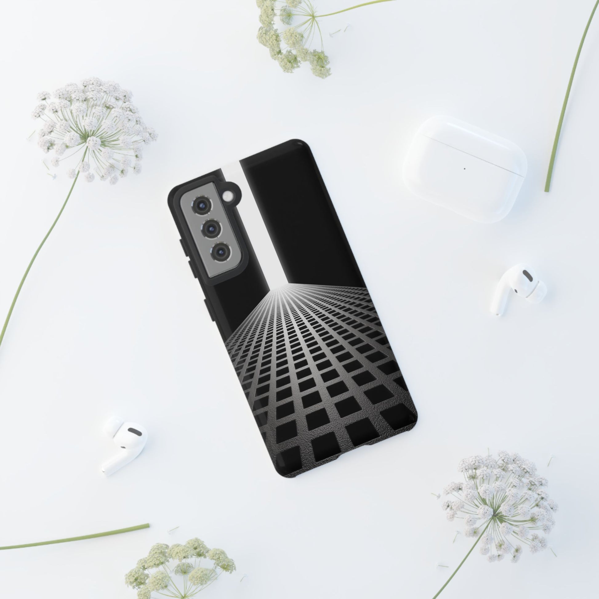 Black Gray Minimalist Grid Surreal Building Pathway
