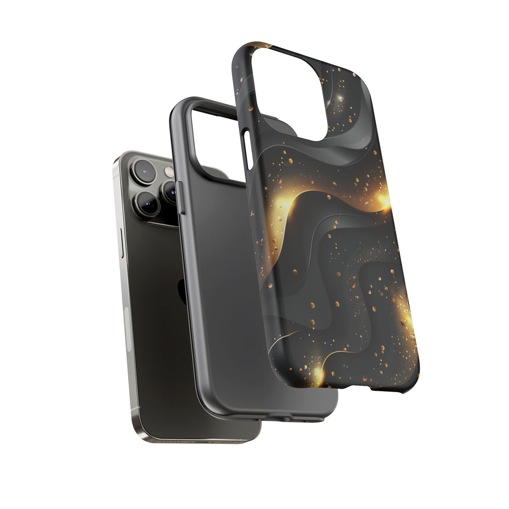 Black Gold Minimalist Waves Cover Phone Case