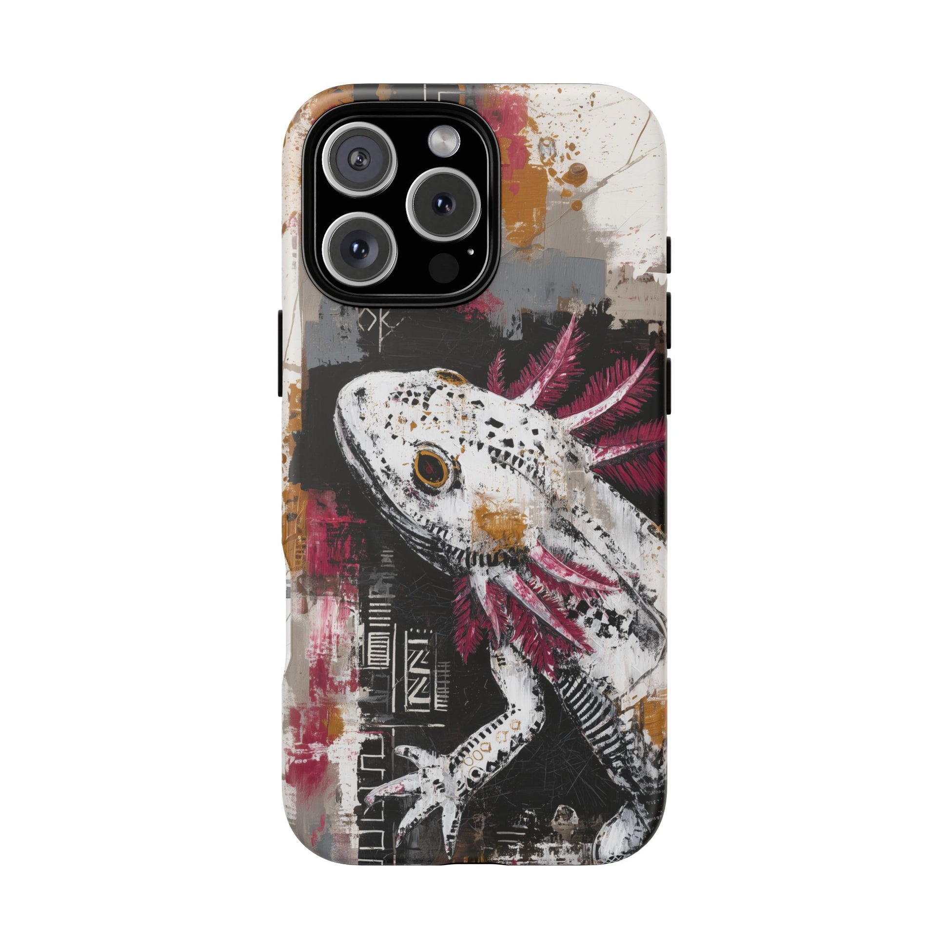Abstract Axolotl White Pink Artwork