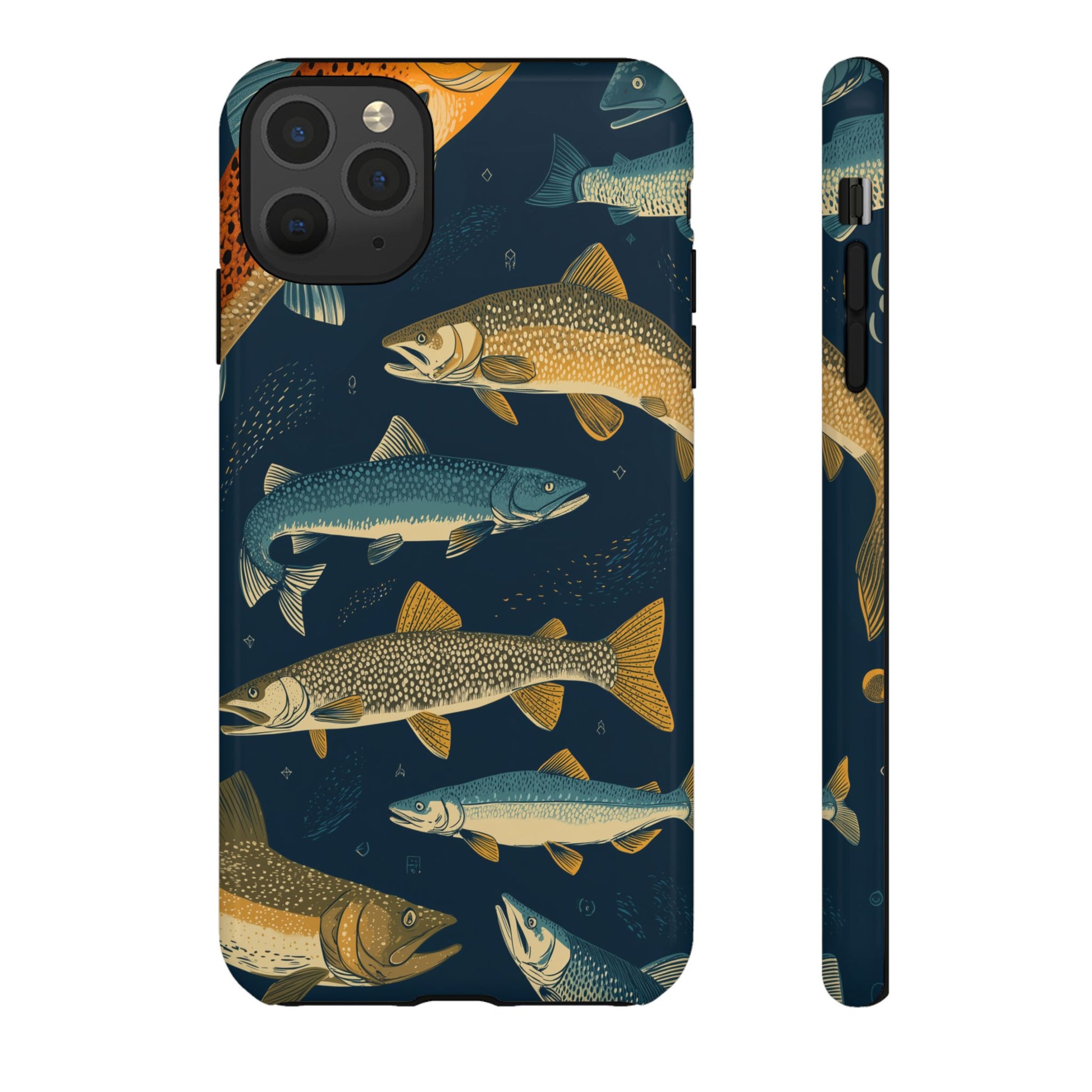 Abstract Fish Salmon Fishing Pattern