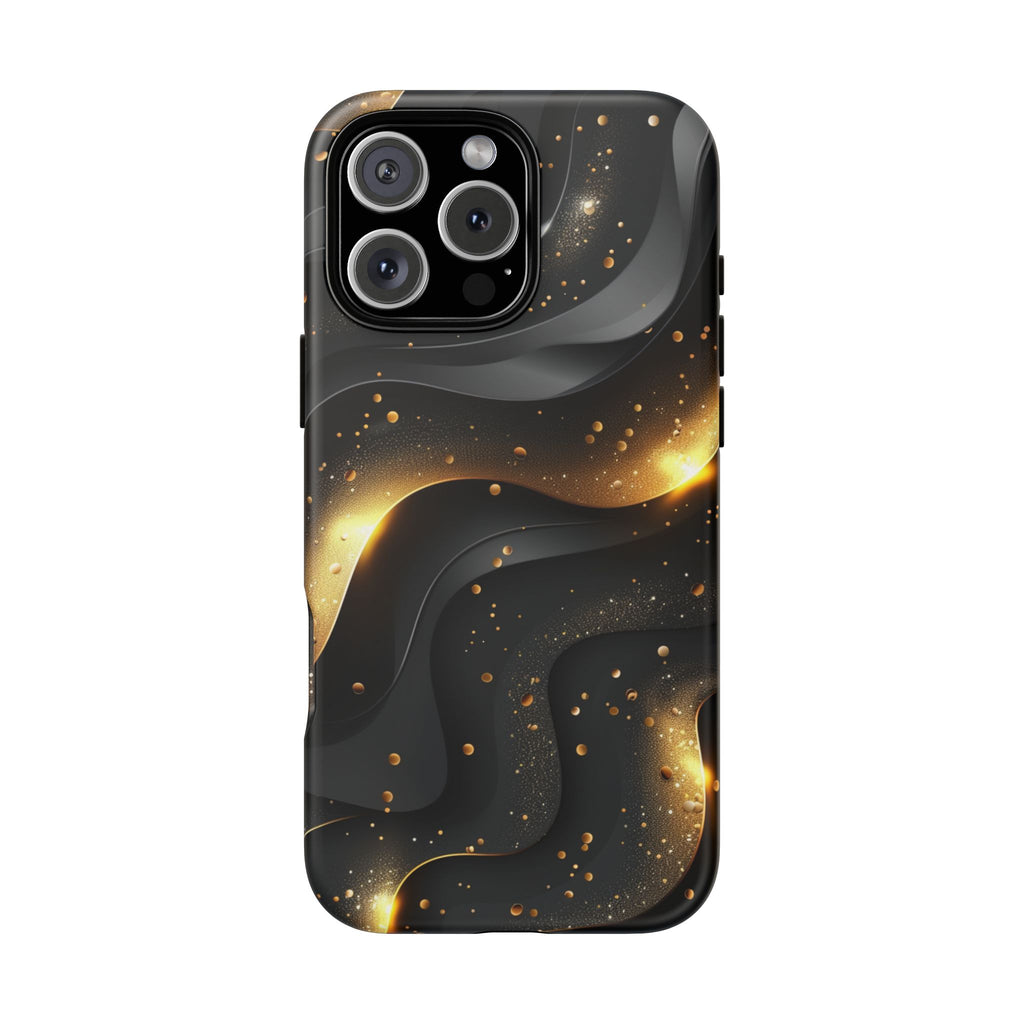 Black Gold Minimalist Waves Cover Phone Case