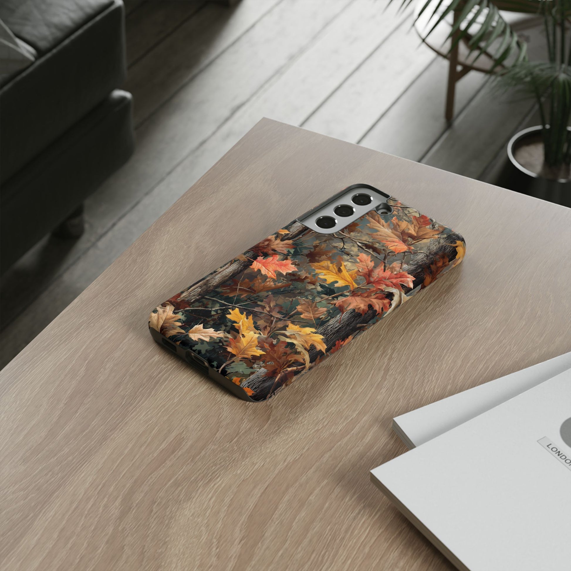 Autumn Forest Camouflage Orange Brown Leaves