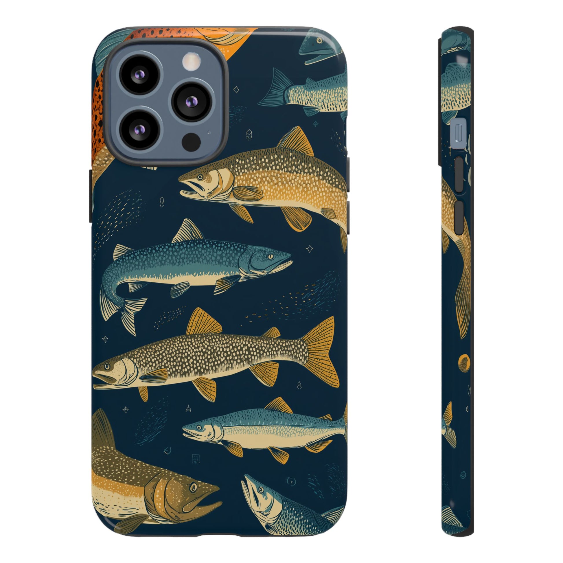 Abstract Fish Salmon Fishing Pattern
