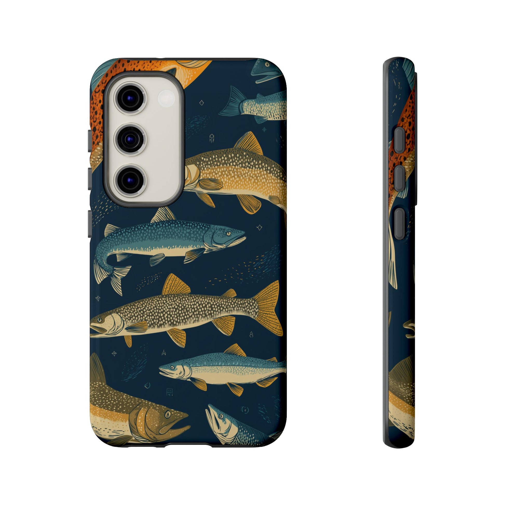 Abstract Fish Salmon Fishing Pattern
