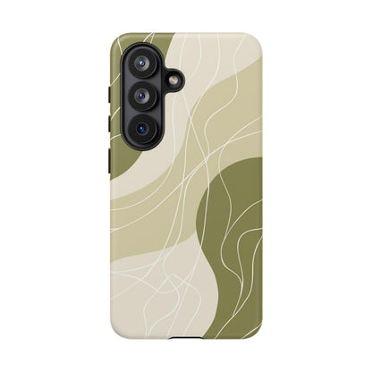 Sage Green Contour Wave Lines