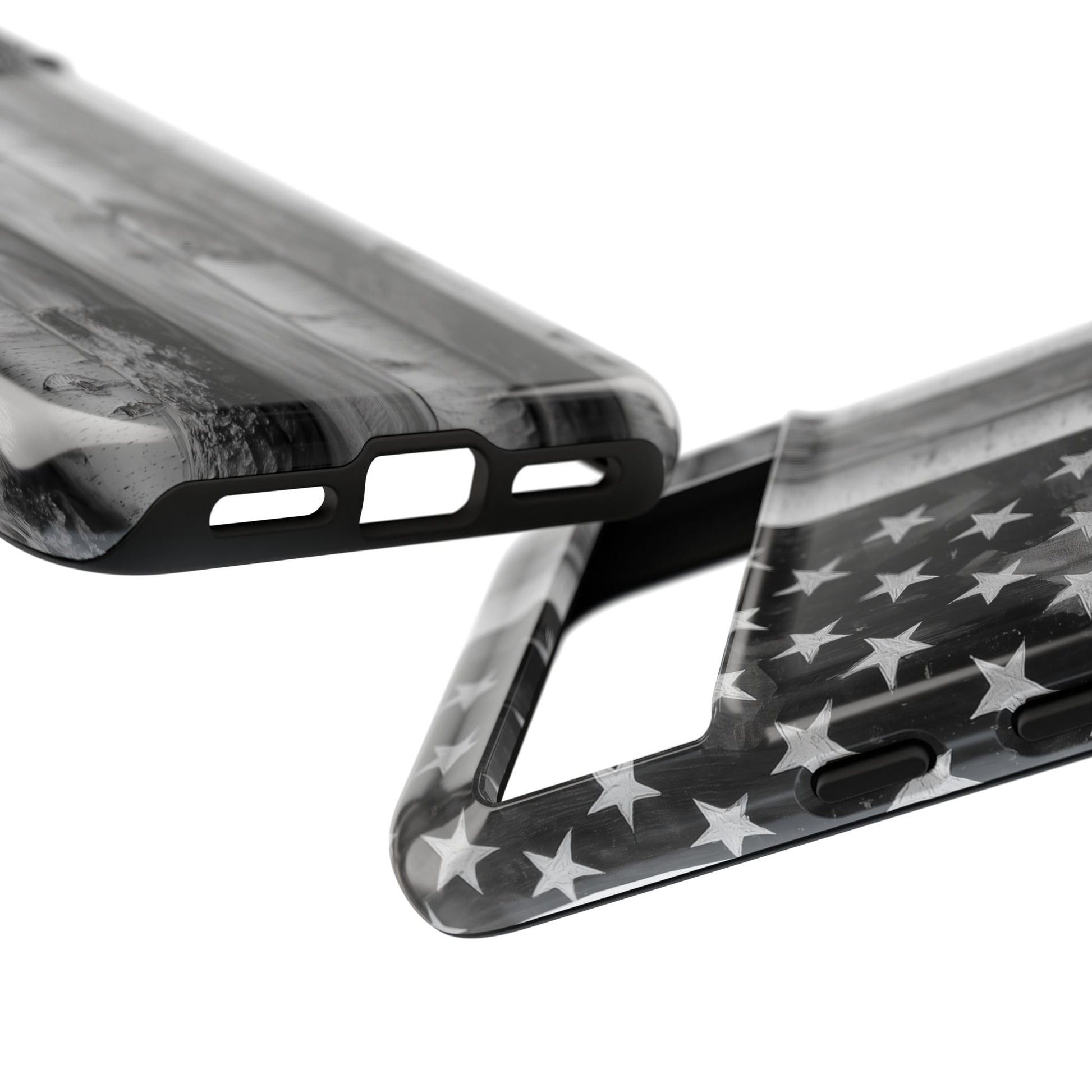 American Flag Flat Gray Wood Tone