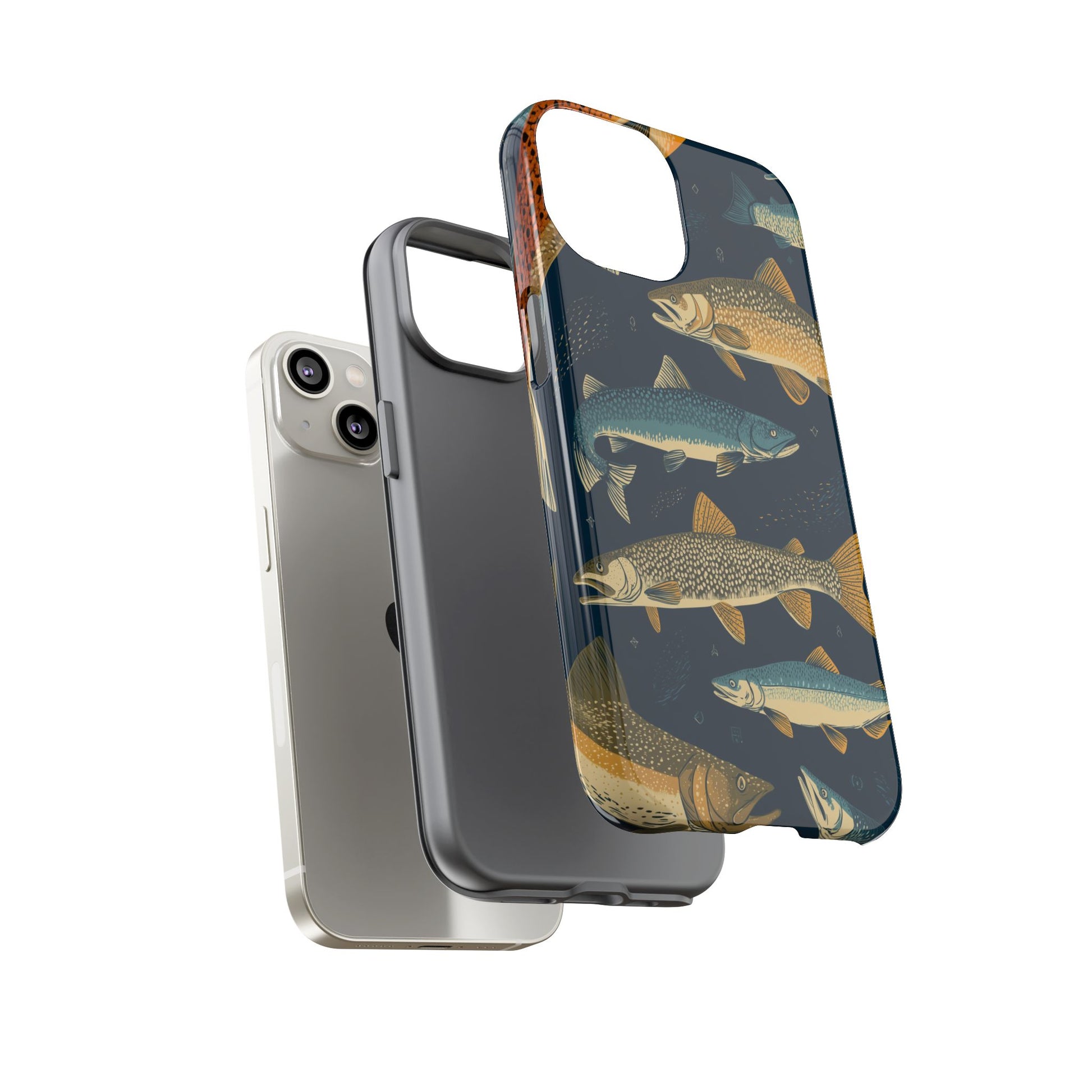 Abstract Fish Salmon Fishing Pattern