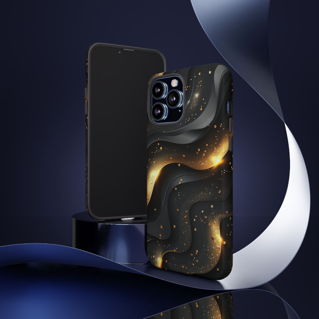 Black Gold Minimalist Waves Cover Phone Case