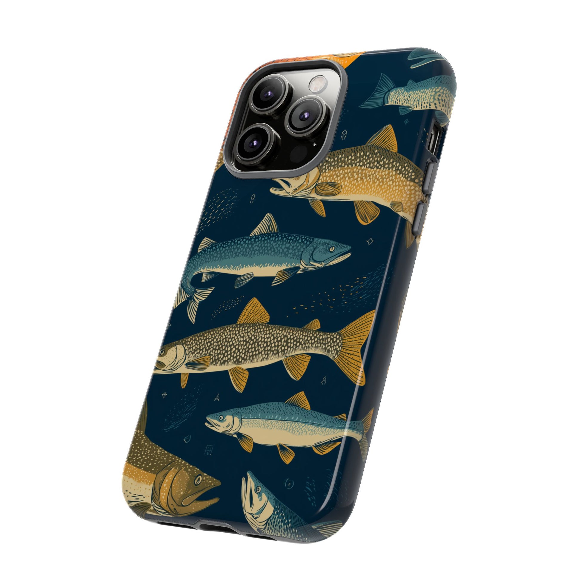 Abstract Fish Salmon Fishing Pattern