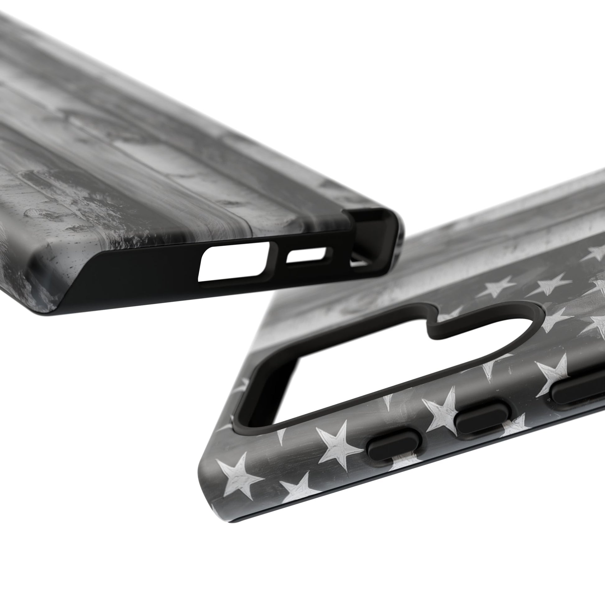 American Flag Flat Gray Wood Tone